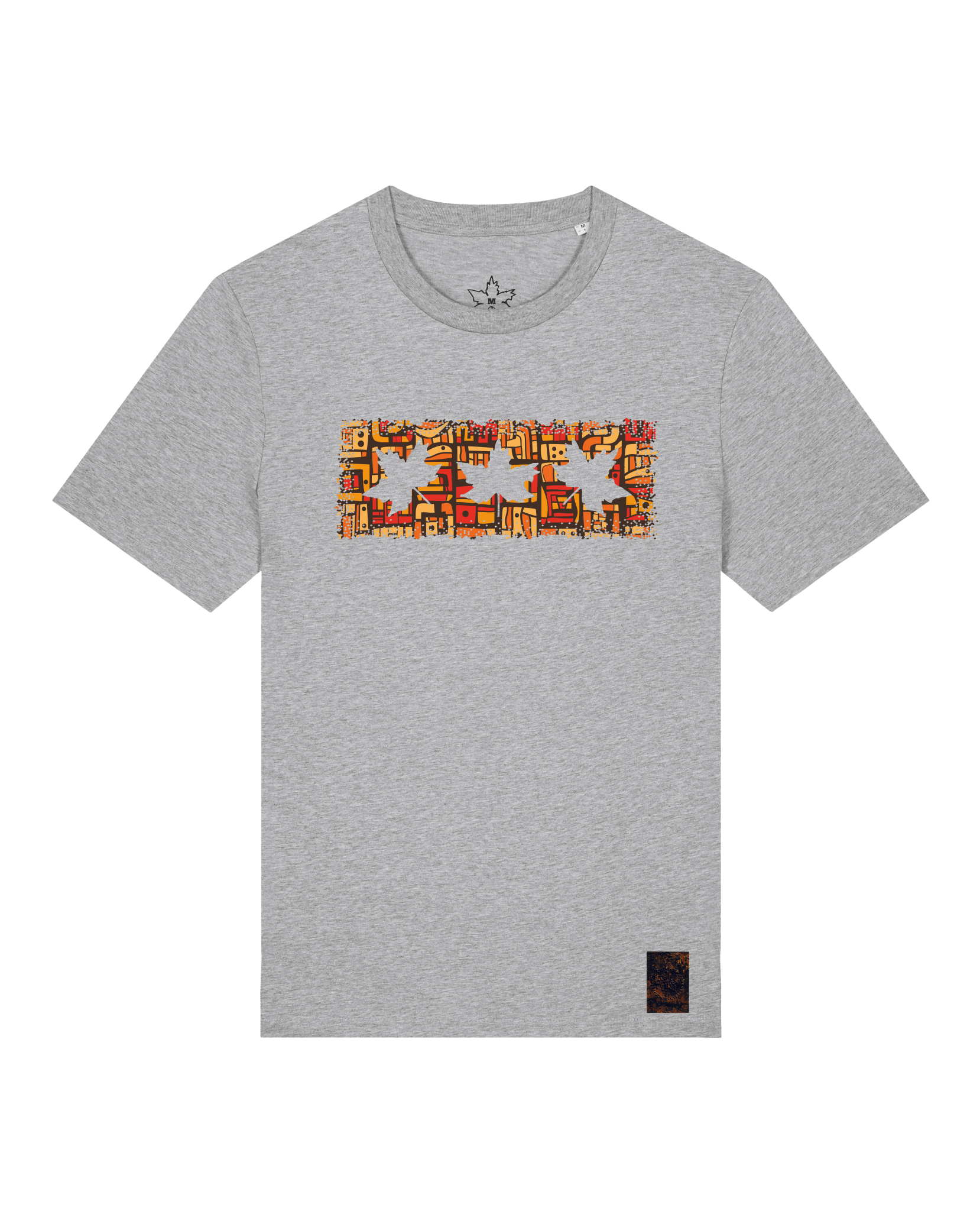 bio-unisex-medium fit-tshirt-t(h)ree leafes drift 2-sttu169-mausgrau-front