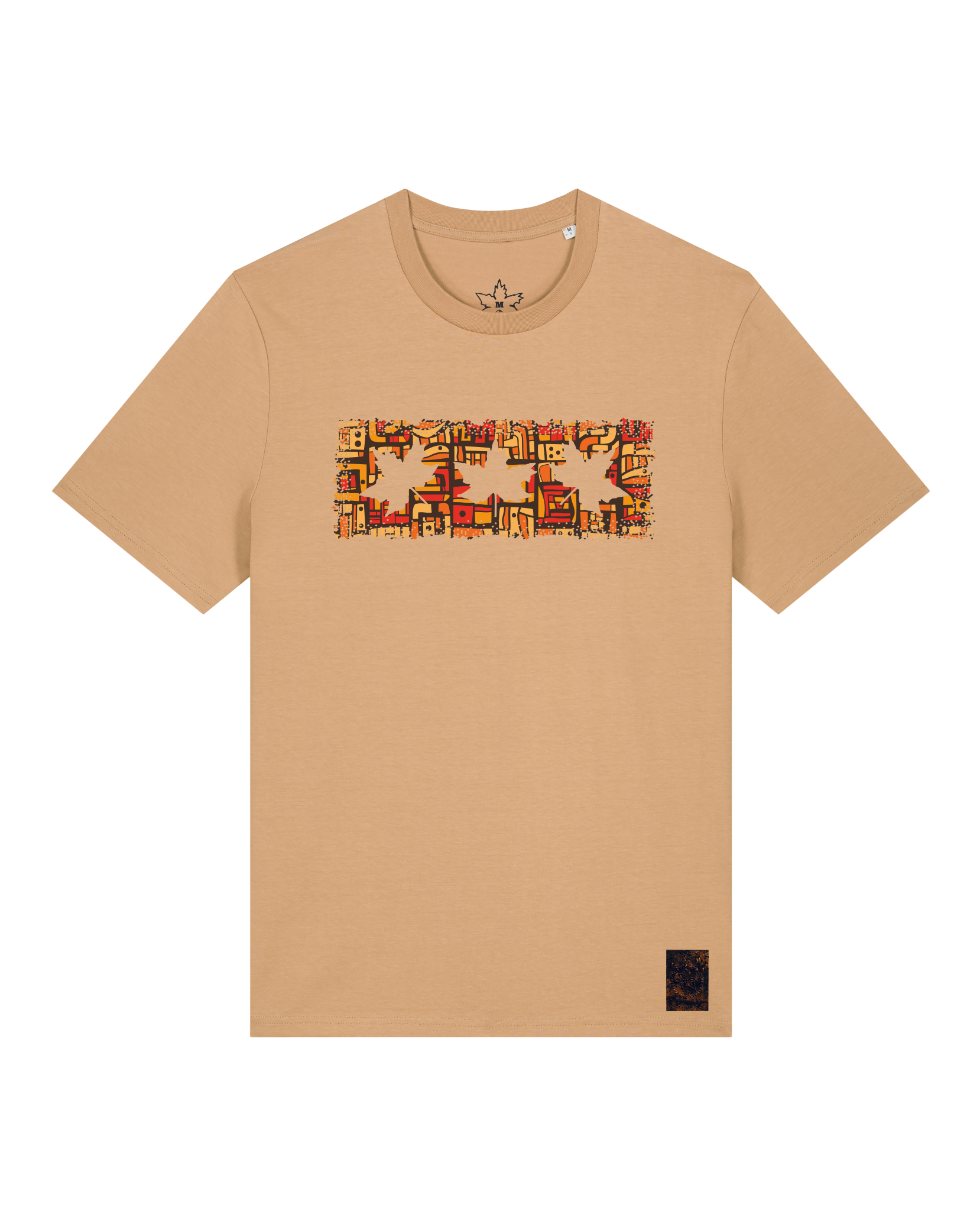 bio-unisex-medium fit-tshirt-t(h)ree leafes drift 2-sttu169-meersand-front