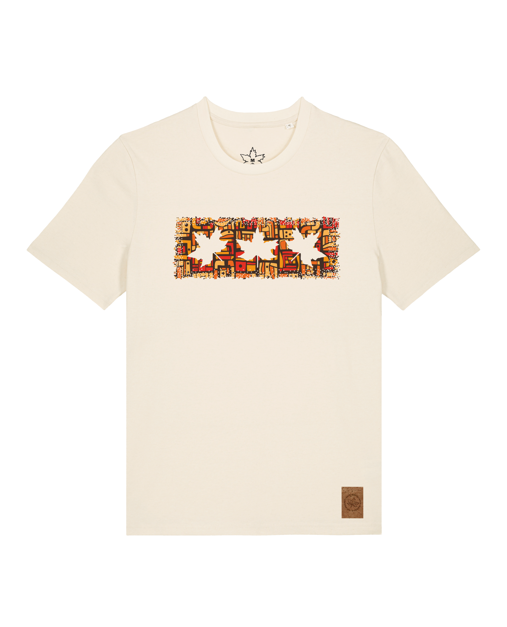 bio-unisex-medium fit-tshirt-t(h)ree leafes drift 2-sttu169-natur-front