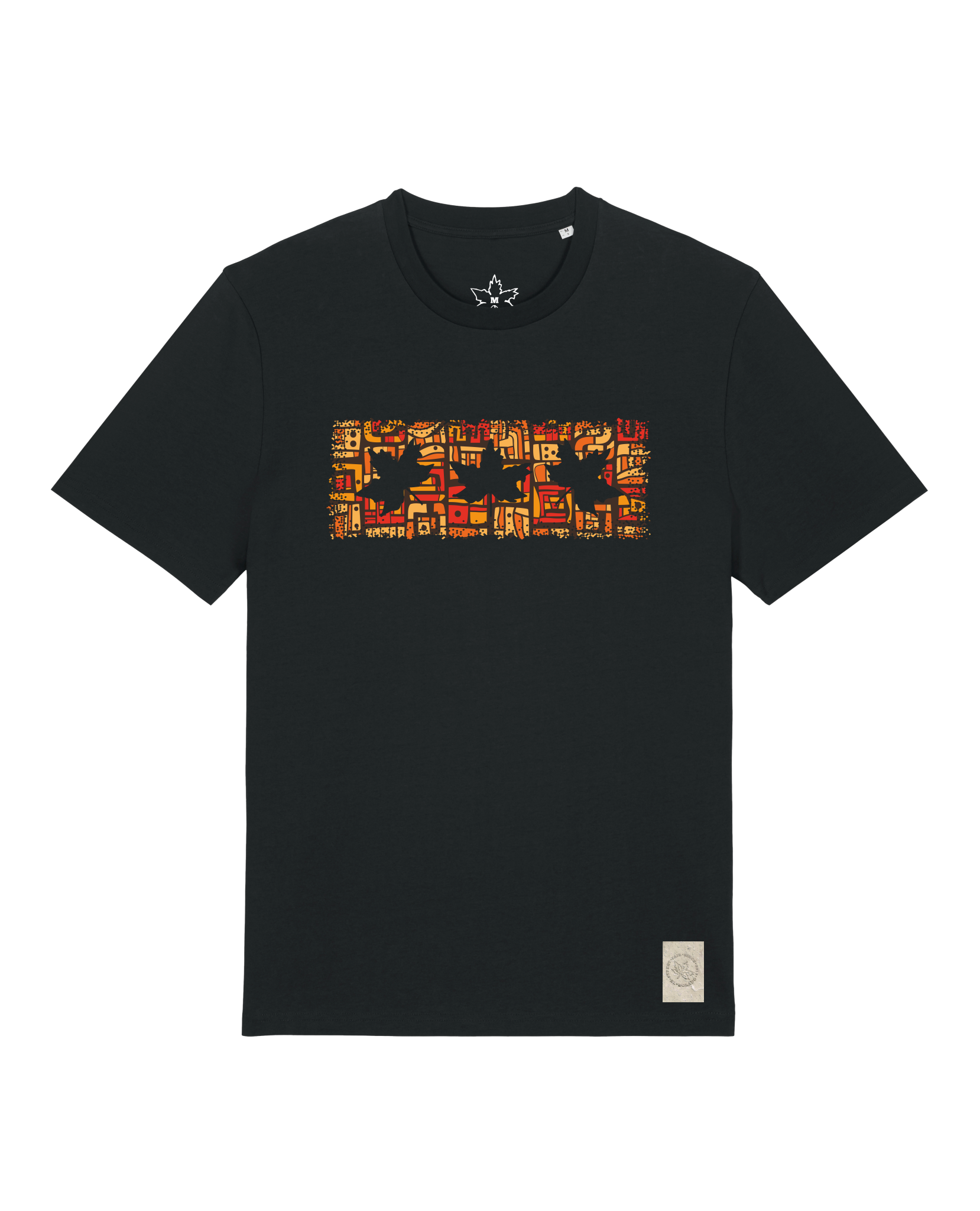 bio-unisex-medium fit-tshirt-t(h)ree leafes drift 2-sttu169-schwarz-front