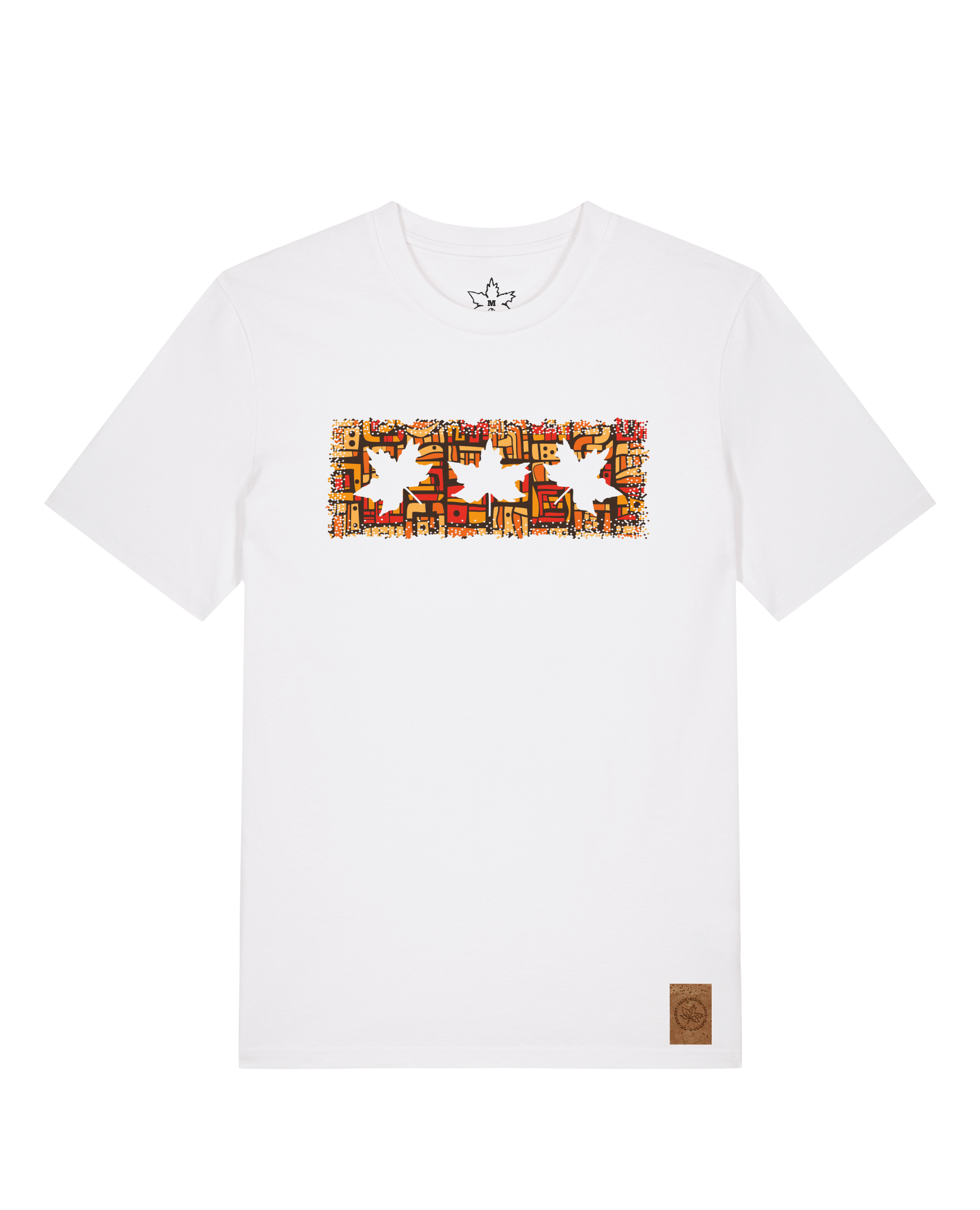 bio-unisex-medium fit-tshirt-t(h)ree leafes drift 2-sttu169-weiß-front