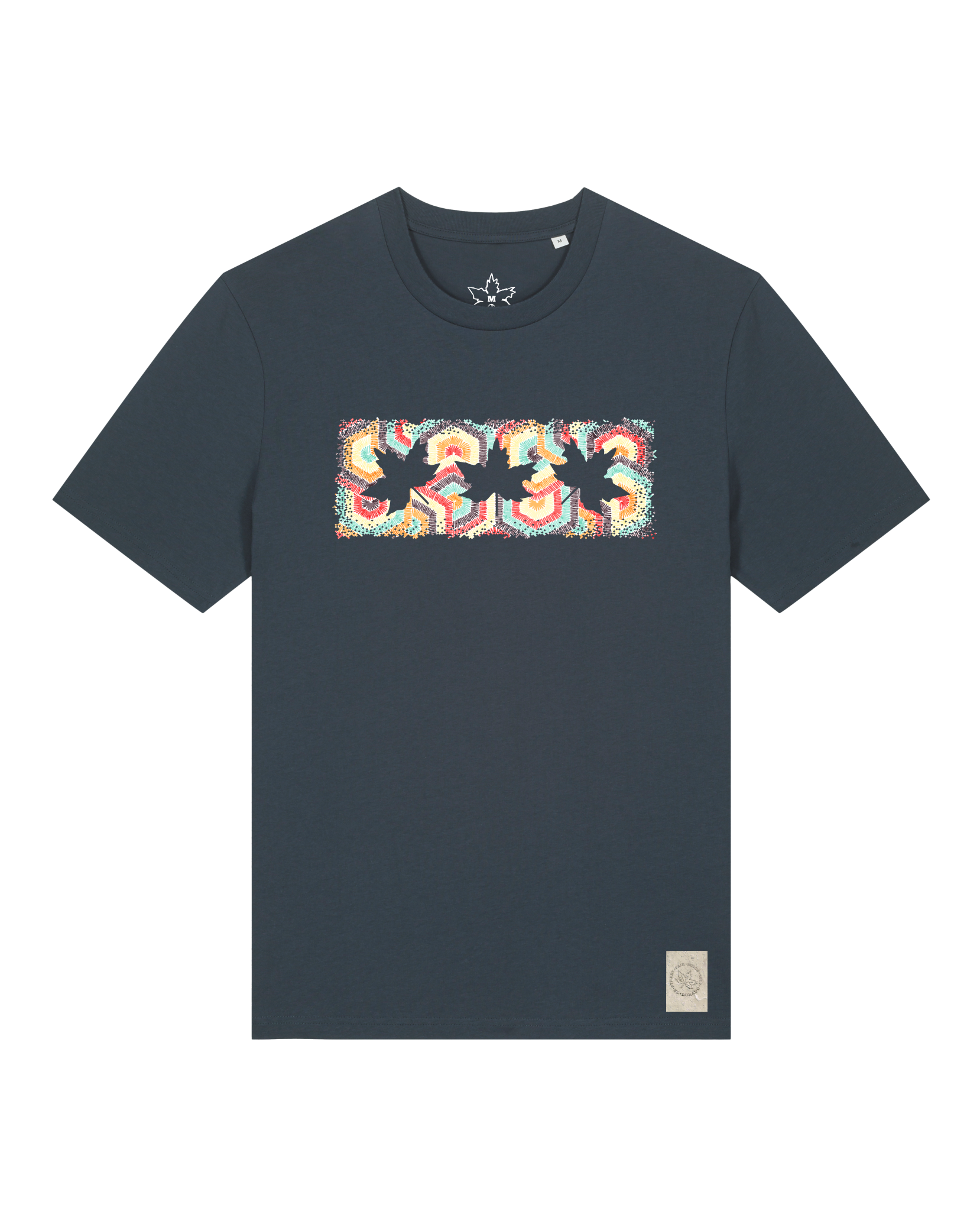 bio-unisex-medium fit-tshirt-t(h)ree leafes drift 3-sttu169-blaubeernacht-front