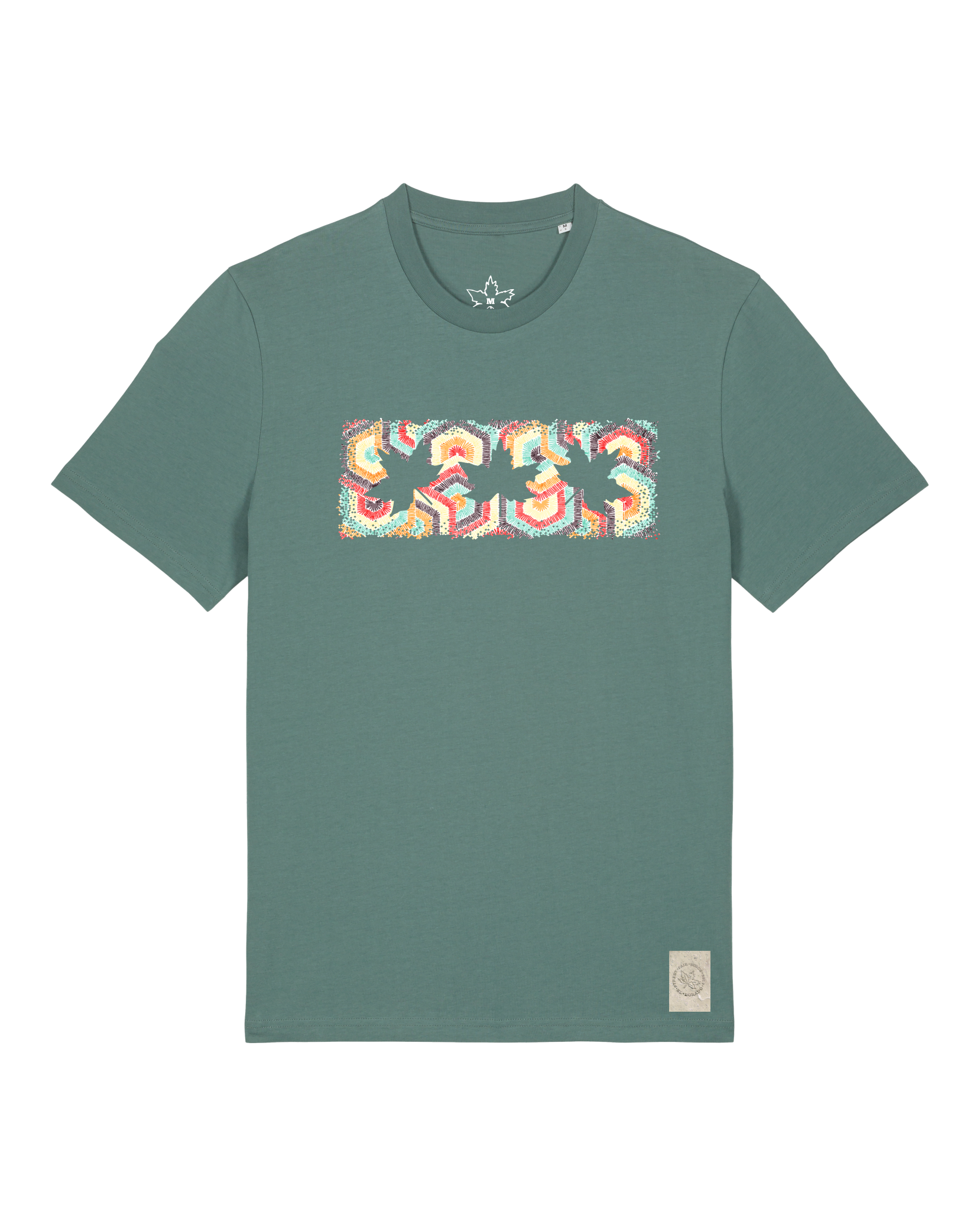 bio-unisex-medium fit-tshirt-t(h)ree leafes drift 3-sttu169-blautanne-front