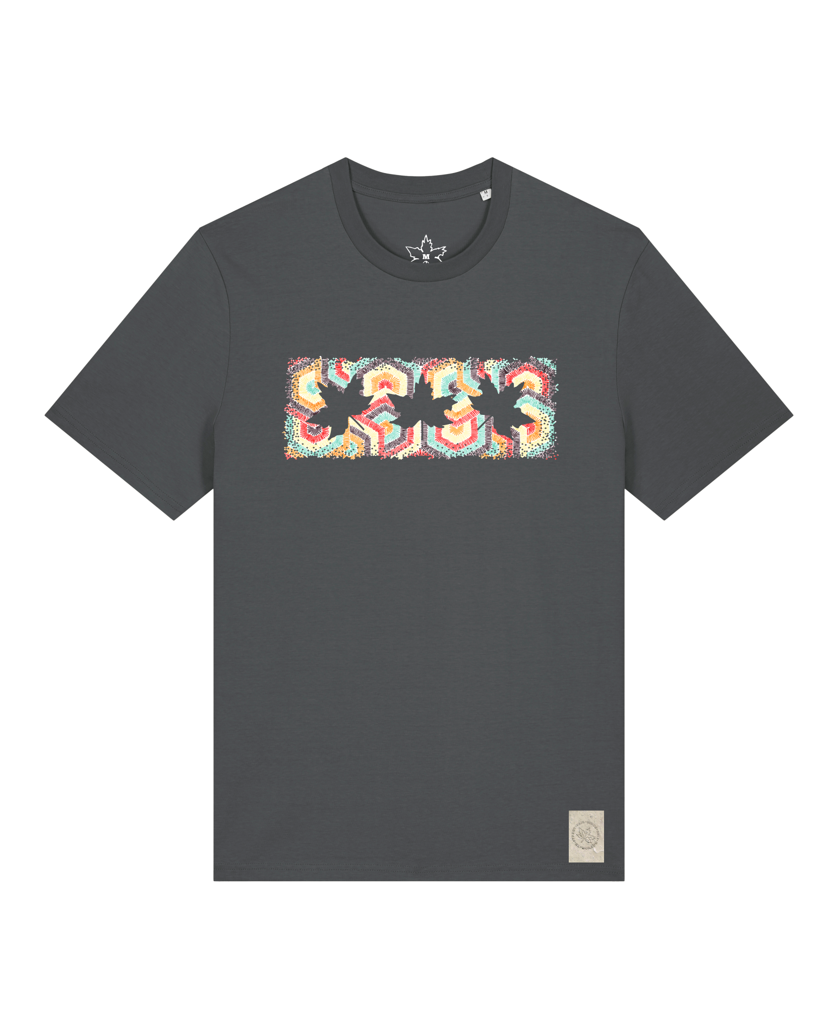 bio-unisex-medium fit-tshirt-t(h)ree leafes drift 3-sttu169-eisen-front