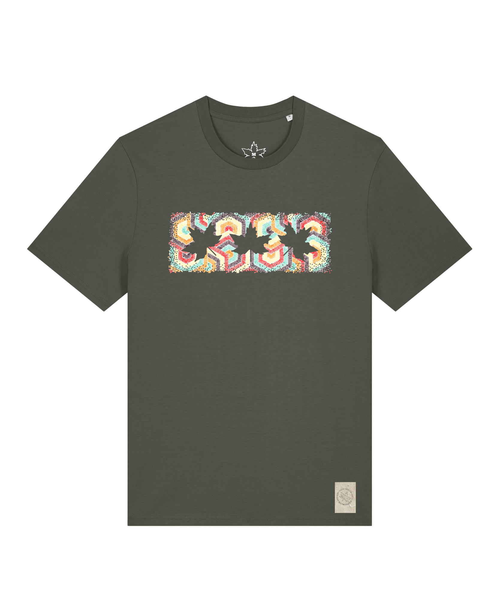 bio-unisex-medium fit-tshirt-t(h)ree leafes drift 3-sttu169-grunkohl-front