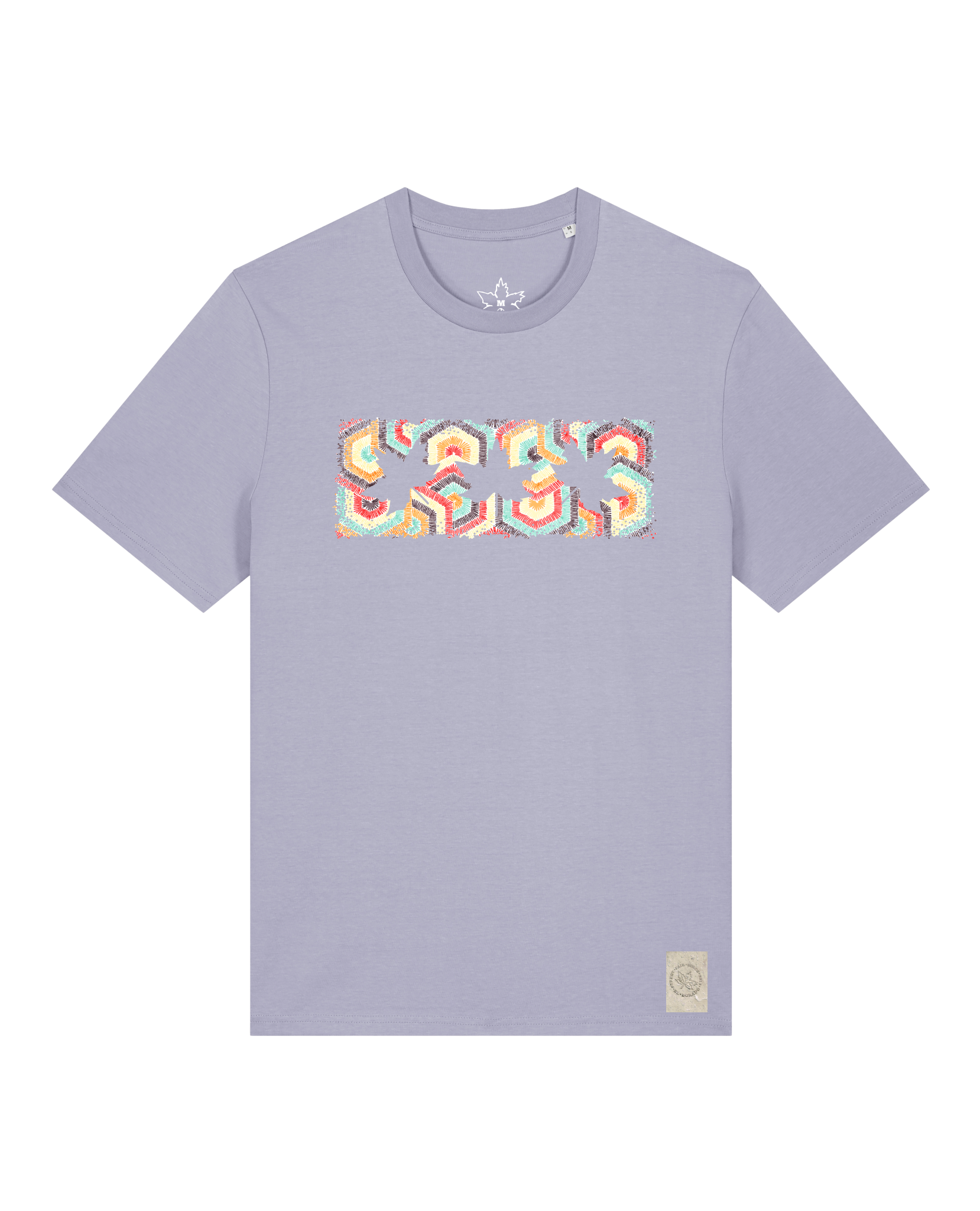 bio-unisex-medium fit-tshirt-t(h)ree leafes drift 3-sttu169-lavender-front