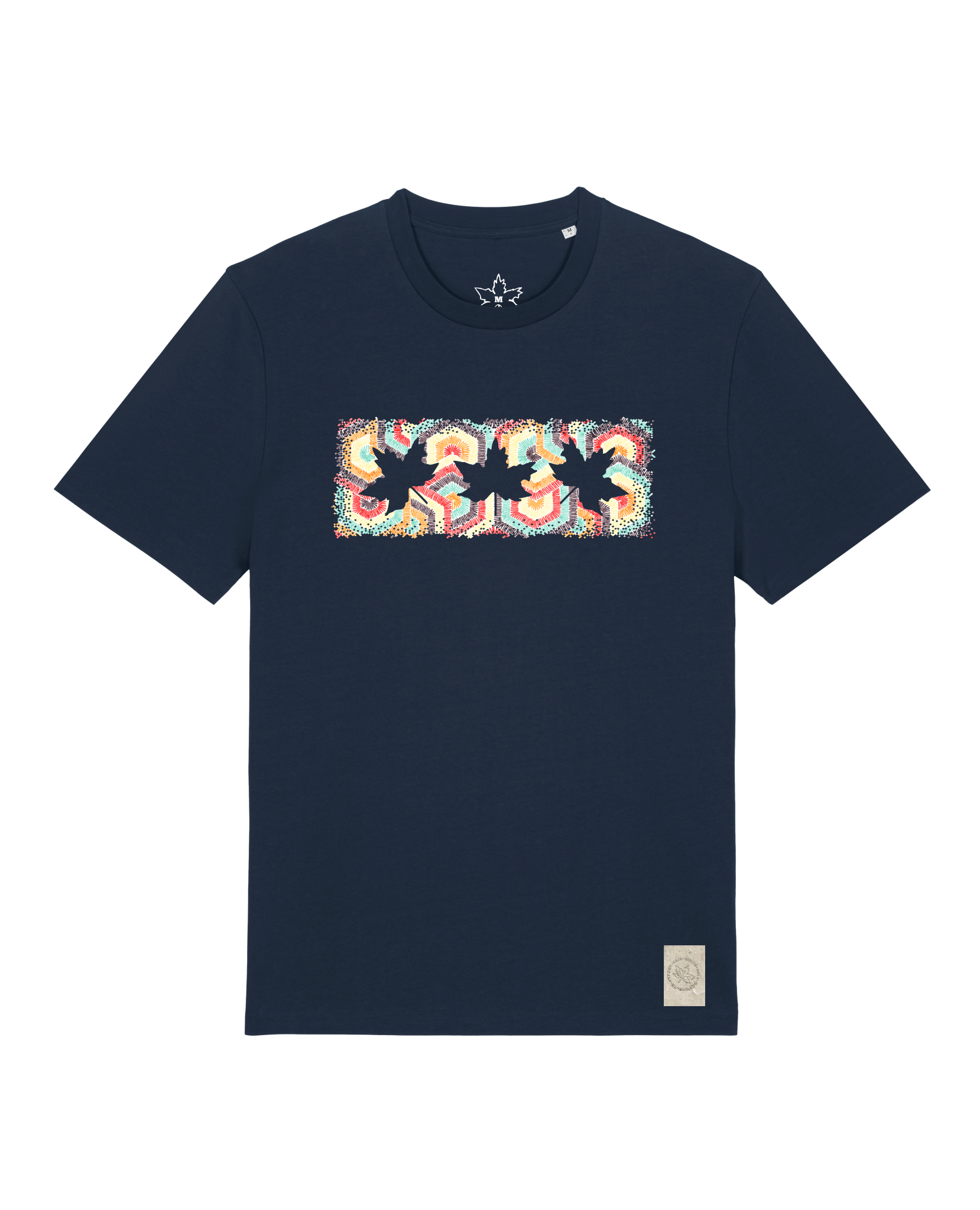 bio-unisex-medium fit-tshirt-t(h)ree leafes drift 3-sttu169-marine-front