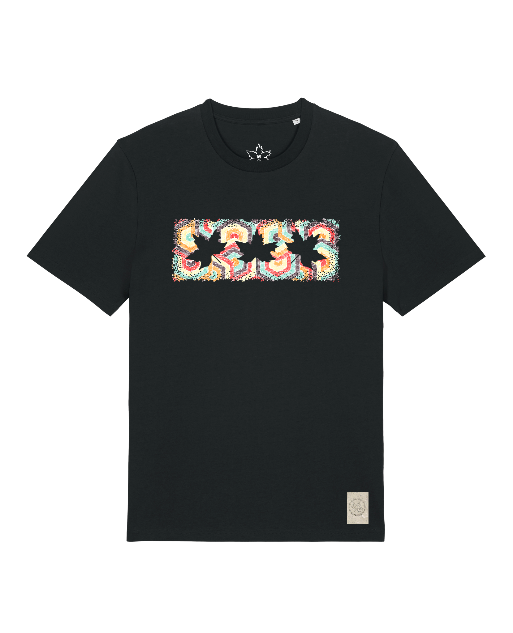 bio-unisex-medium fit-tshirt-t(h)ree leafes drift 3-sttu169-schwarz-front