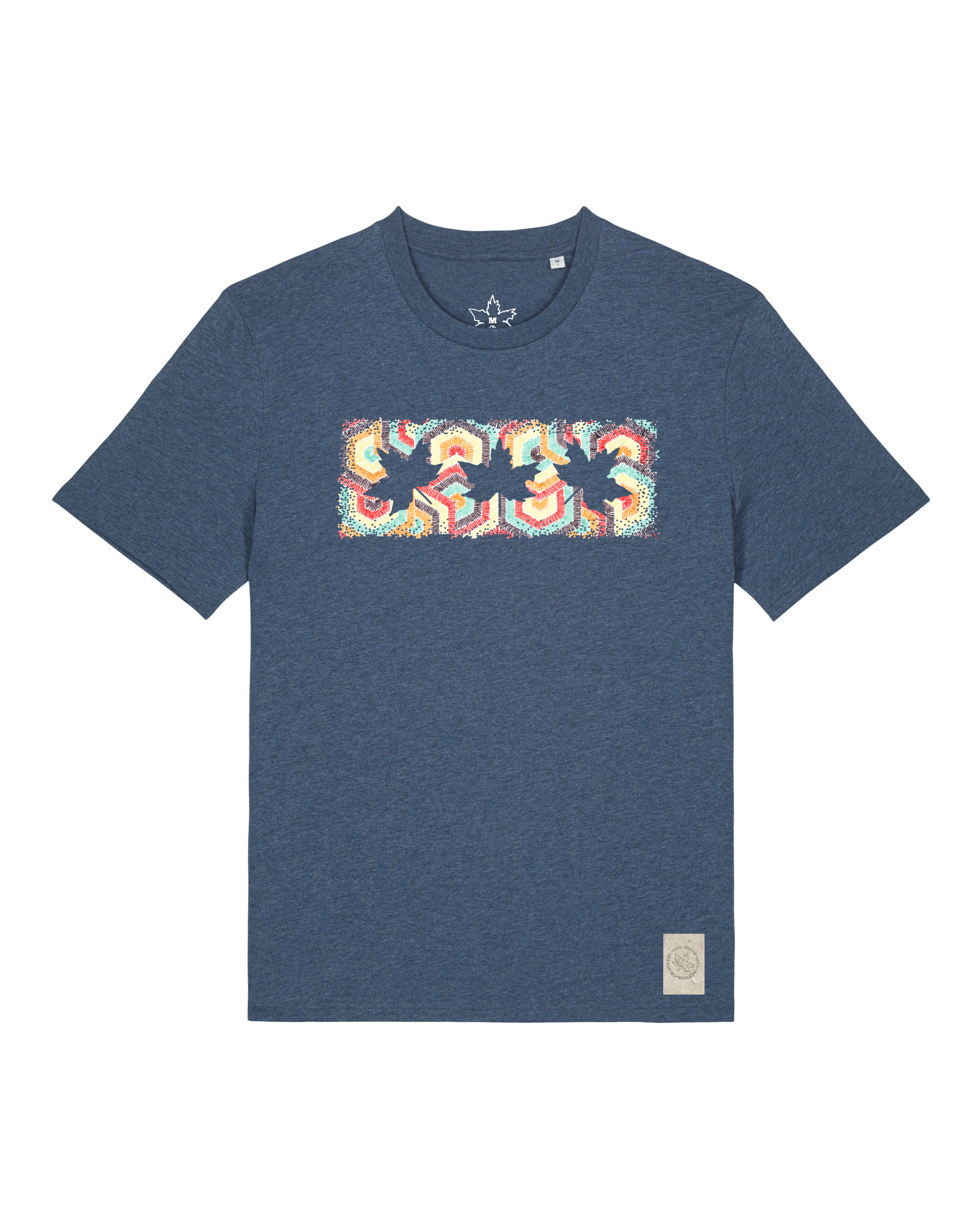 bio-unisex-medium fit-tshirt-t(h)ree leafes drift 3-sttu169-walblau-front