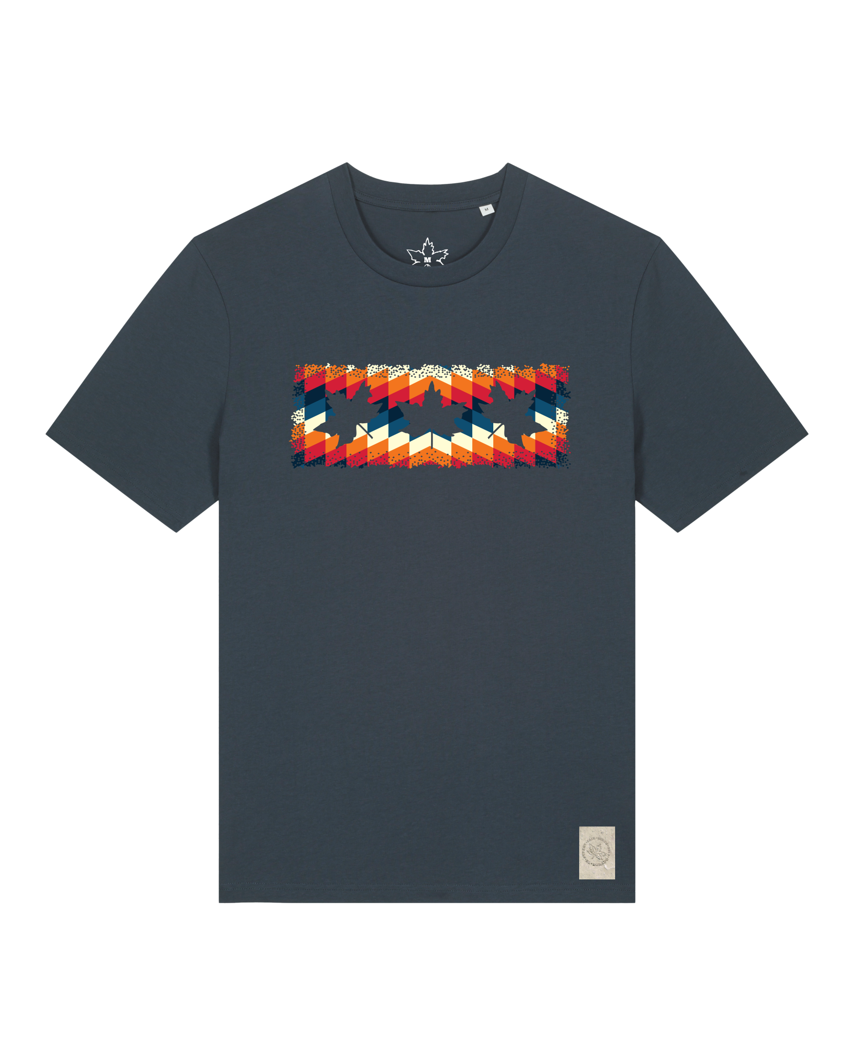 bio-unisex-medium fit-tshirt-t(h)ree leafes drift 4-sttu169-blaubeernacht-front