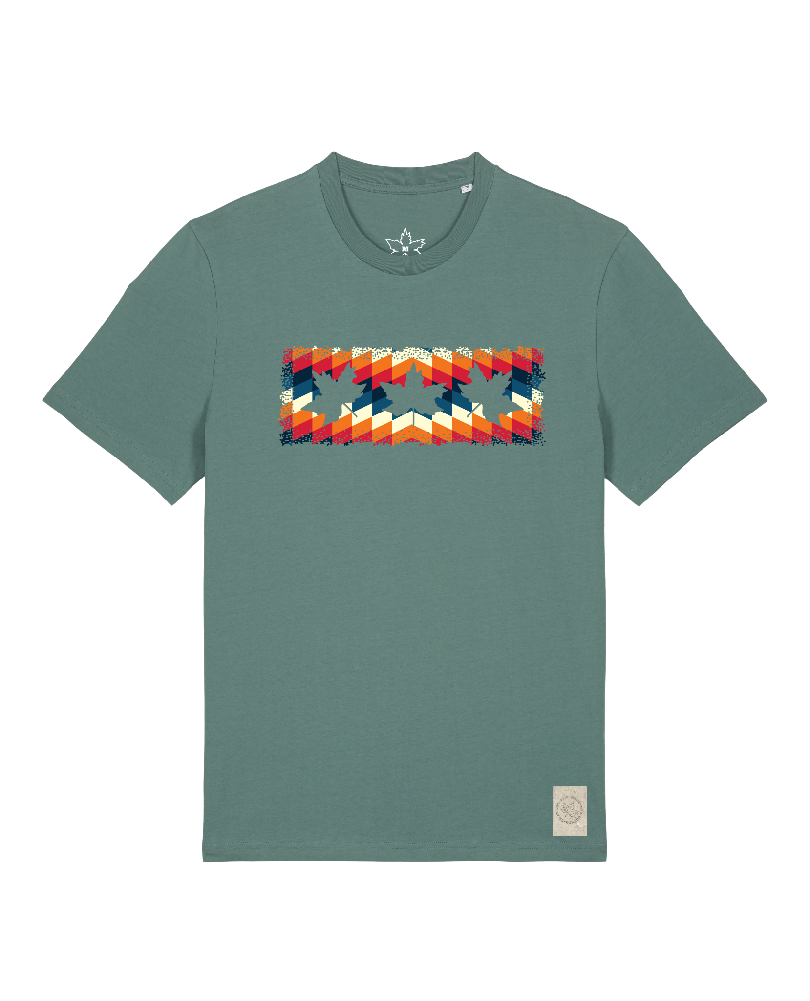 bio-unisex-medium fit-tshirt-t(h)ree leafes drift 4-sttu169-blautanne-front