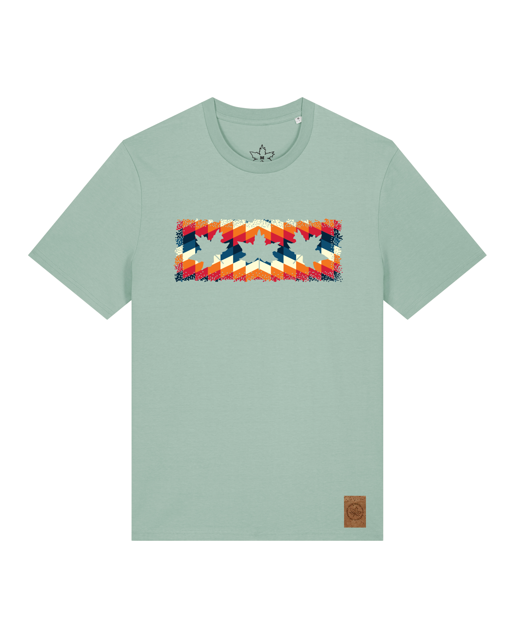 bio-unisex-medium fit-tshirt-t(h)ree leafes drift 4-sttu169-eukalyptus-front