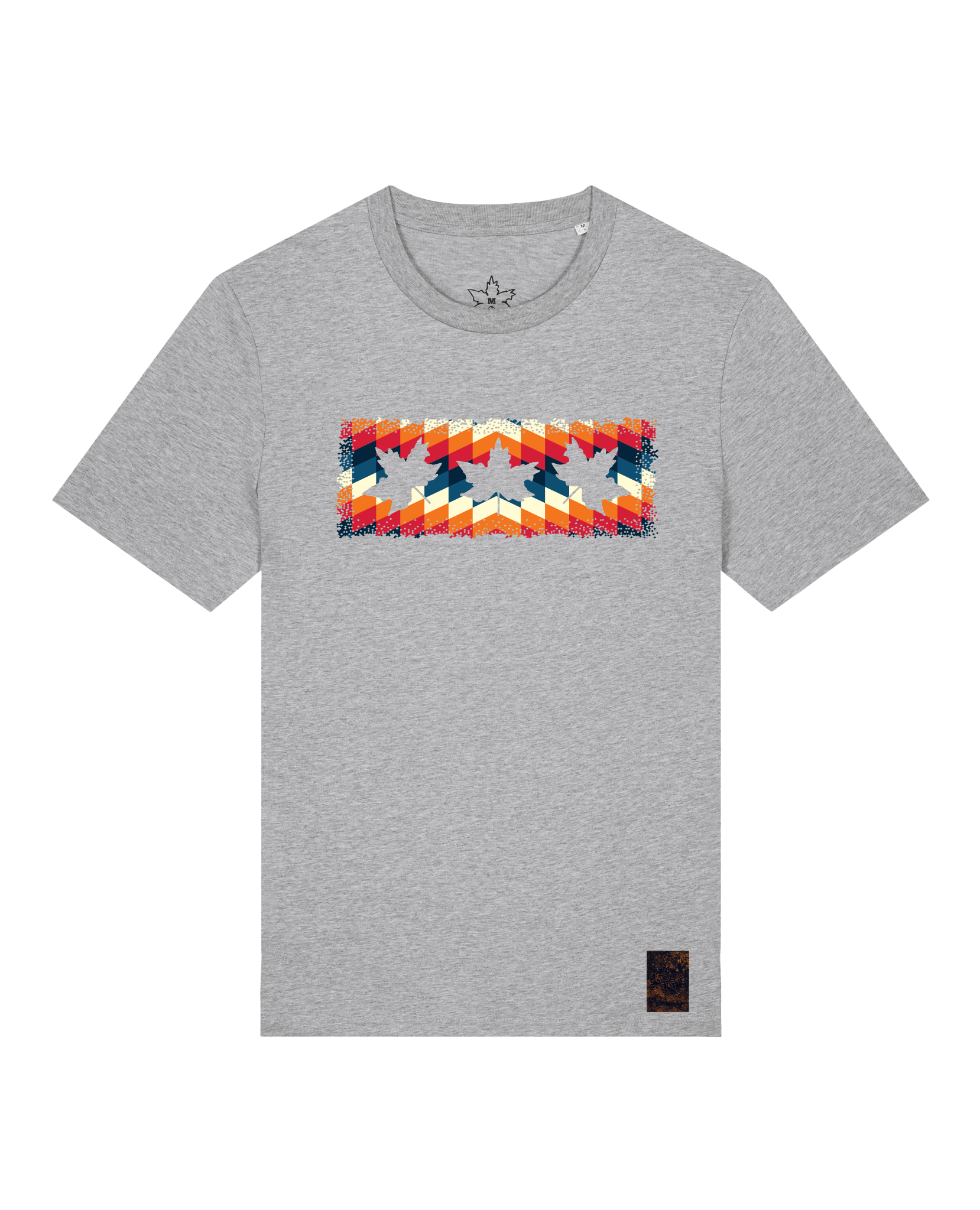 bio-unisex-medium fit-tshirt-t(h)ree leafes drift 4-sttu169-mausgrau-front