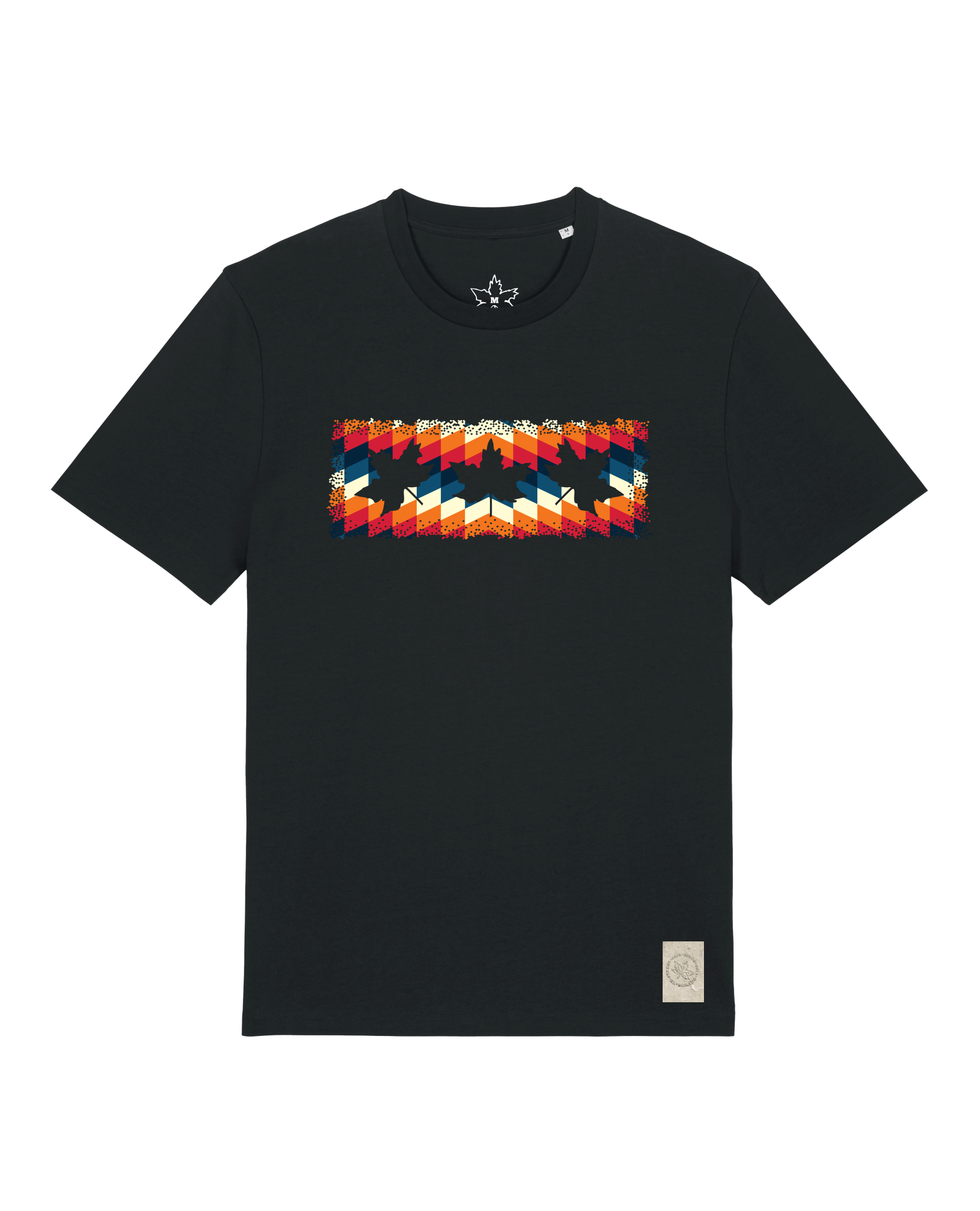 bio-unisex-medium fit-tshirt-t(h)ree leafes drift 4-sttu169-schwarz-front