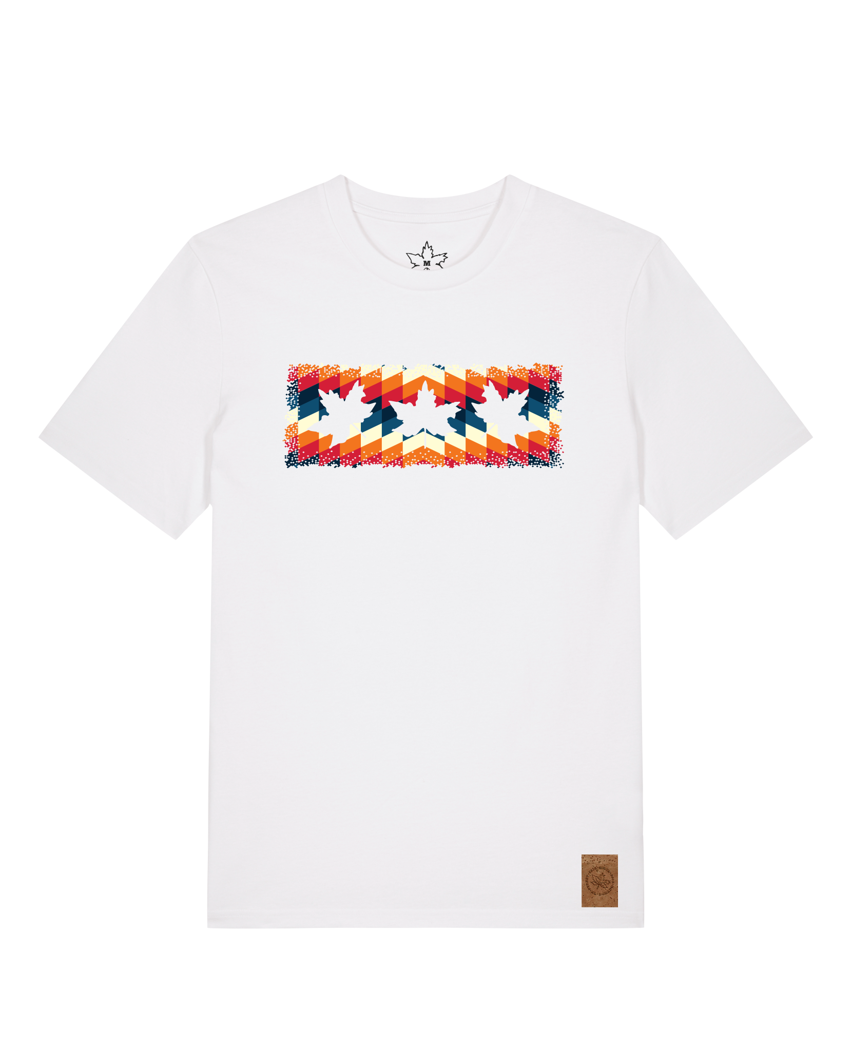 bio-unisex-medium fit-tshirt-t(h)ree leafes drift 4-sttu169-weiß-front