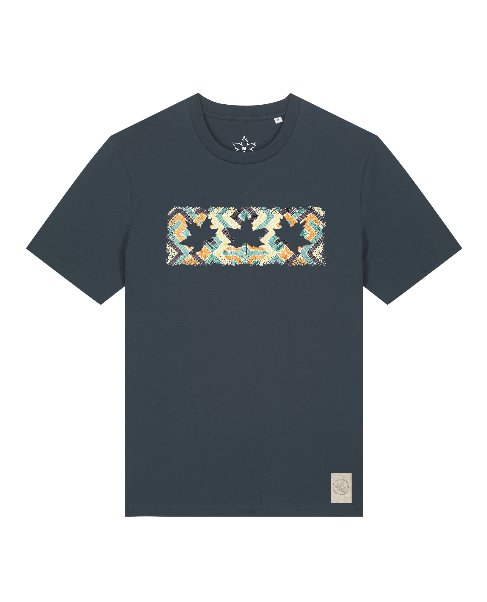 bio-unisex-medium fit-tshirt-t(h)ree leafes drift 5-sttu169-blaubeernacht-front