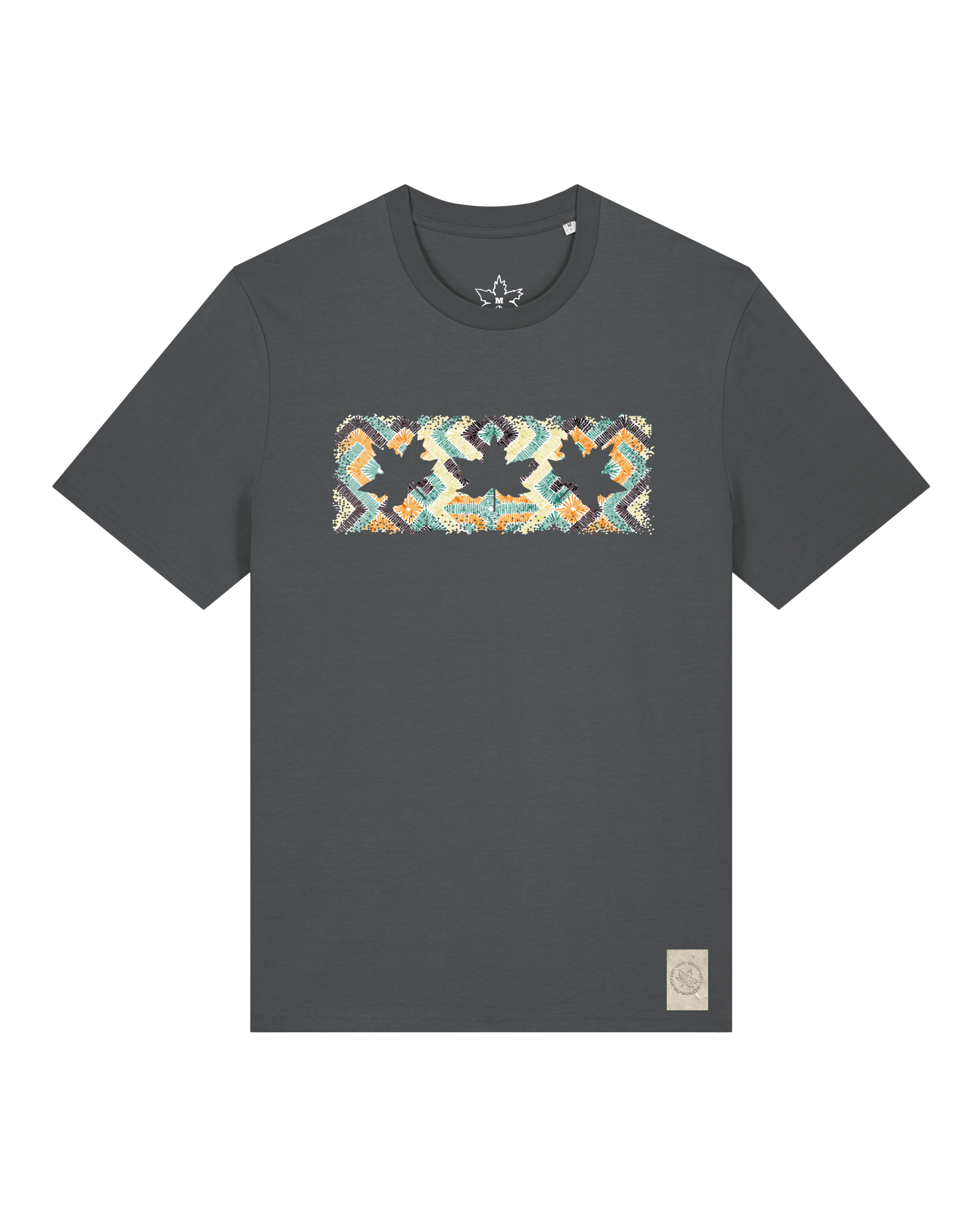 bio-unisex-medium fit-tshirt-t(h)ree leafes drift 5-sttu169-eisen-front