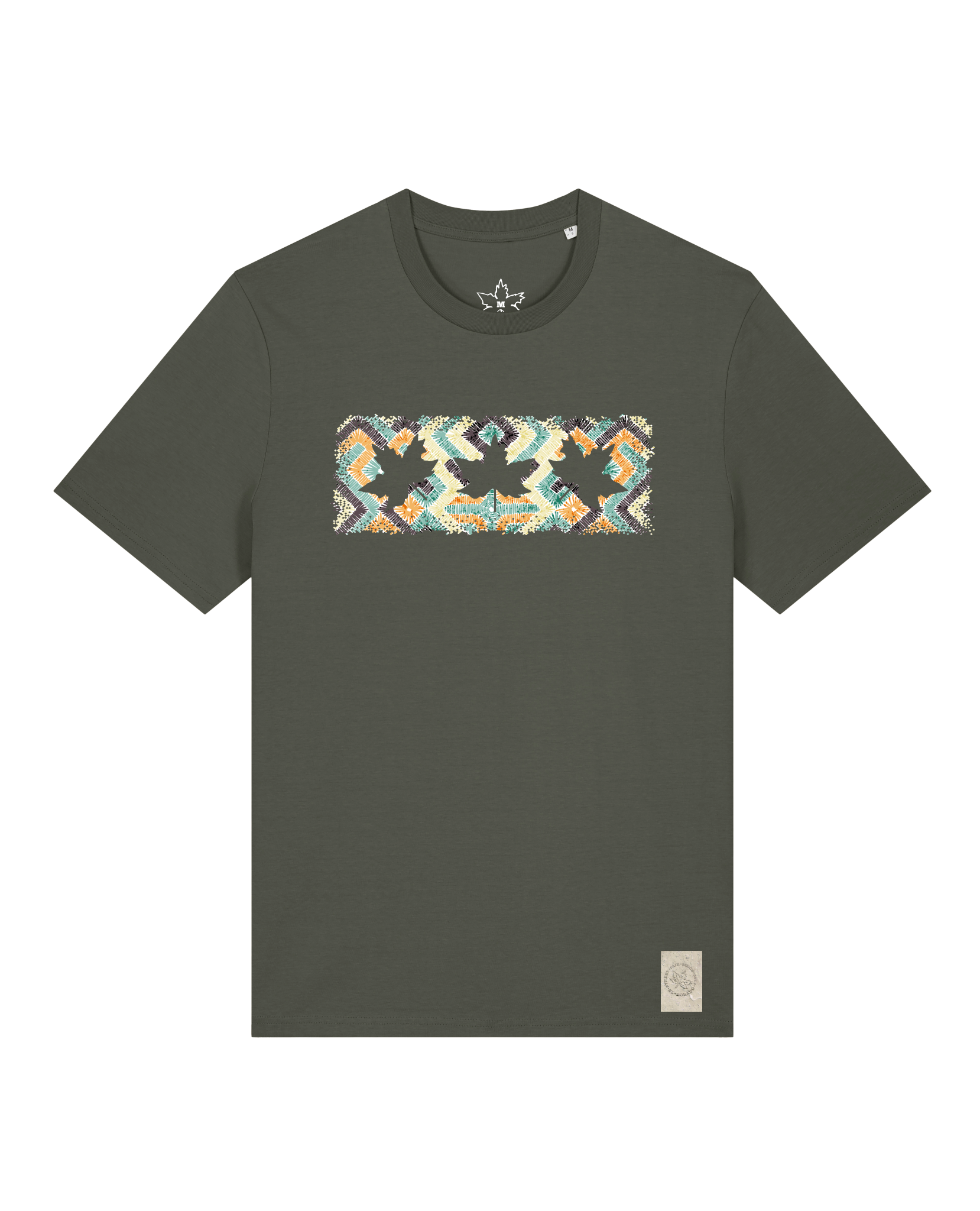 bio-unisex-medium fit-tshirt-t(h)ree leafes drift 5-sttu169-grunkohl-front