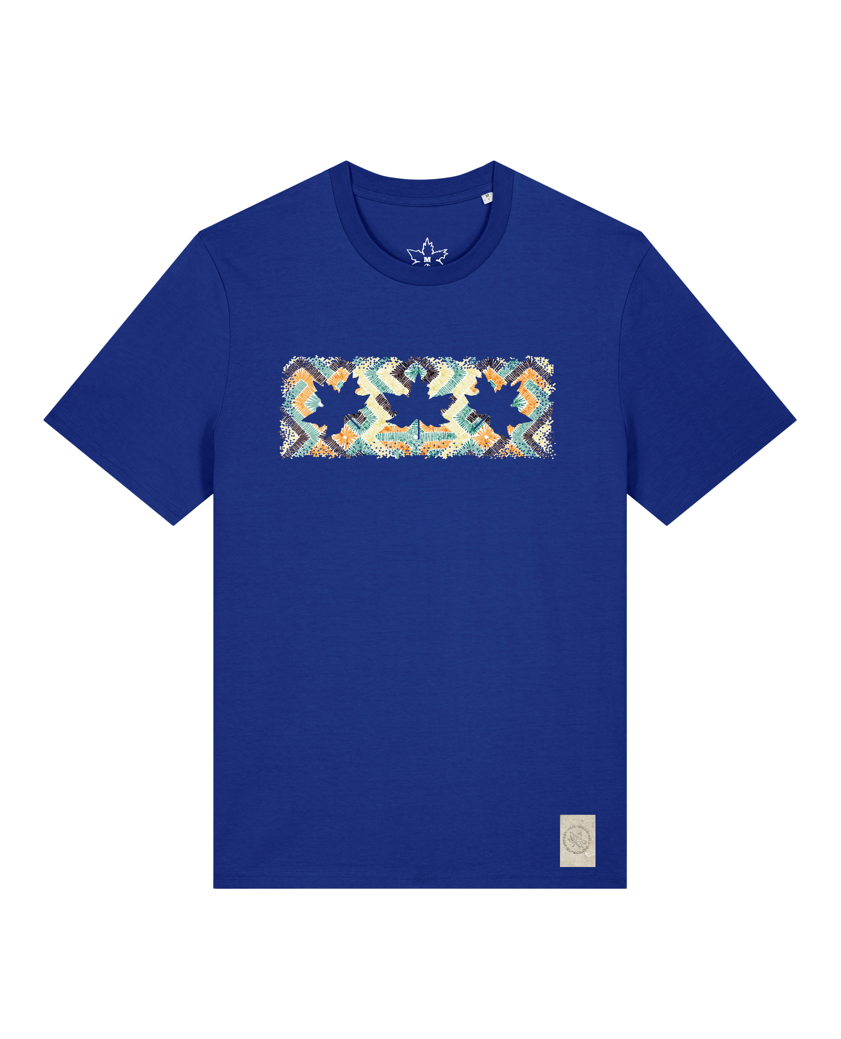 bio-unisex-medium fit-tshirt-t(h)ree leafes drift 5-sttu169-kornblume-front