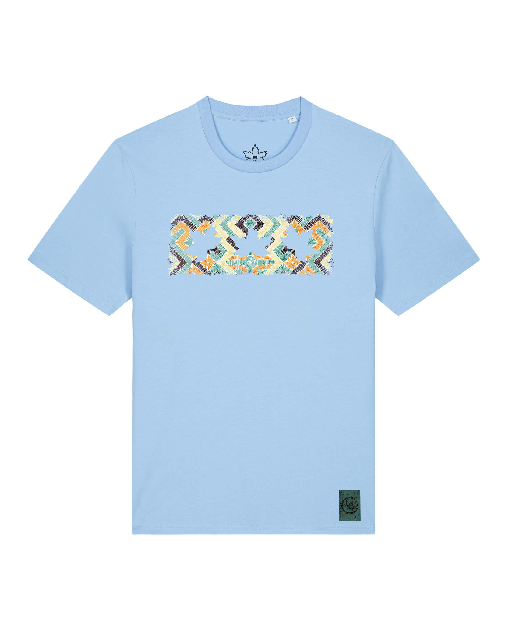 bio-unisex-medium fit-tshirt-t(h)ree leafes drift 5-sttu169-lagune-front