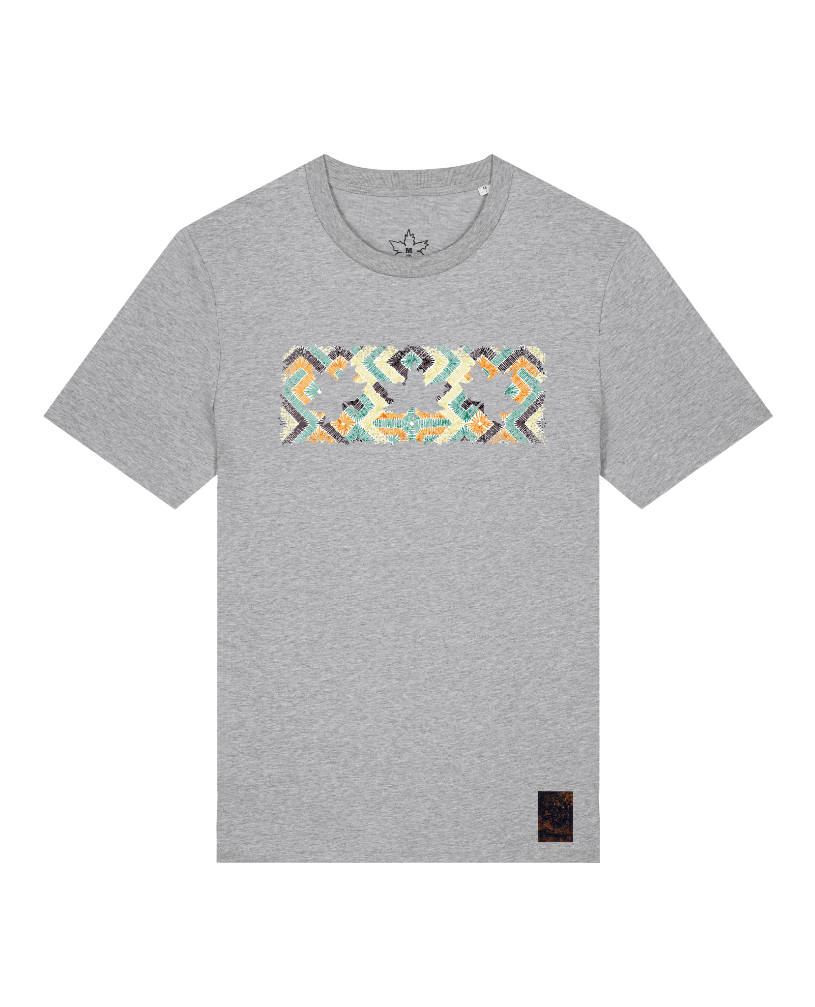 bio-unisex-medium fit-tshirt-t(h)ree leafes drift 5-sttu169-mausgrau-front