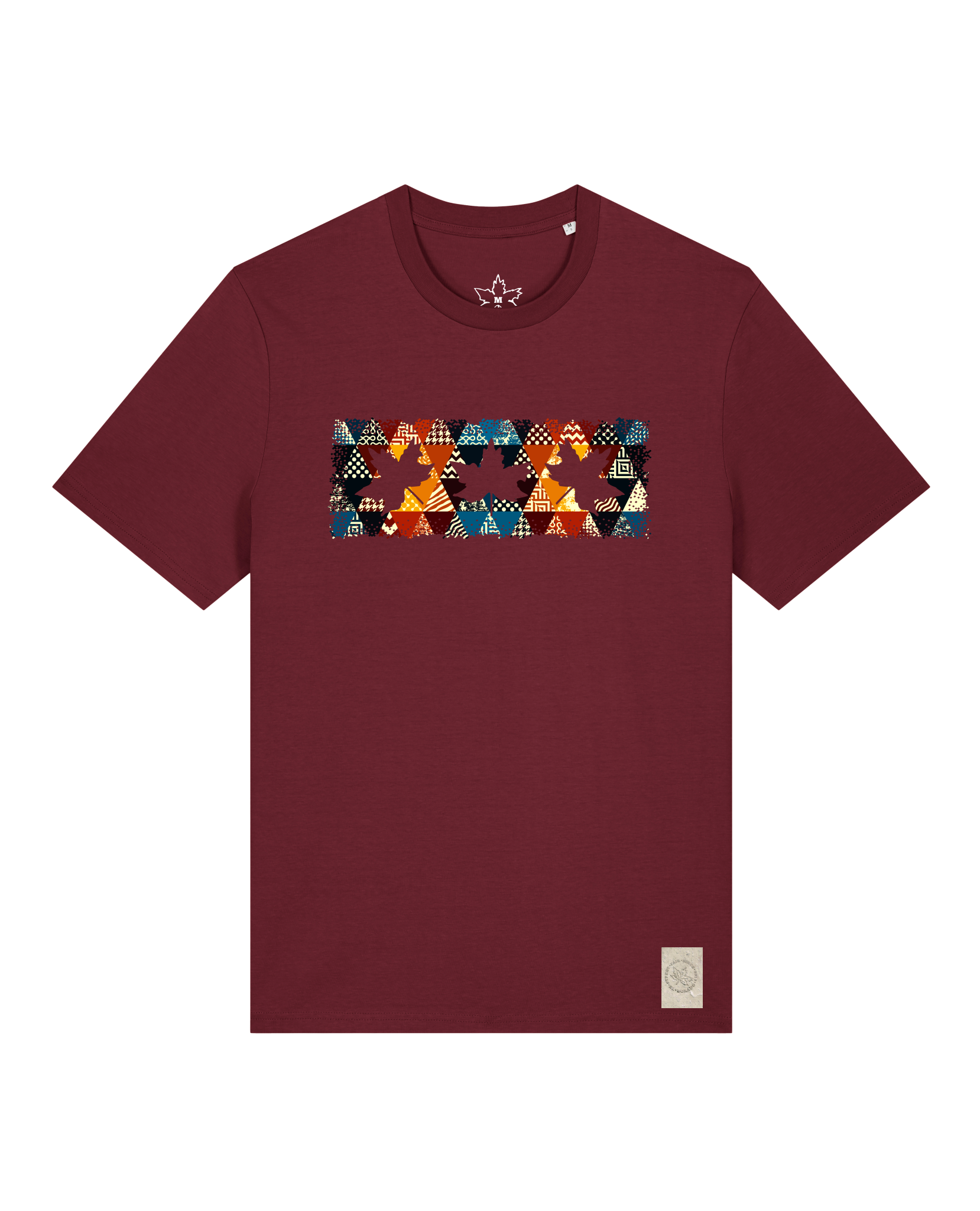 bio-unisex-medium fit-tshirt-t(h)ree leafes drift 6-sttu169-burgunder rot-front