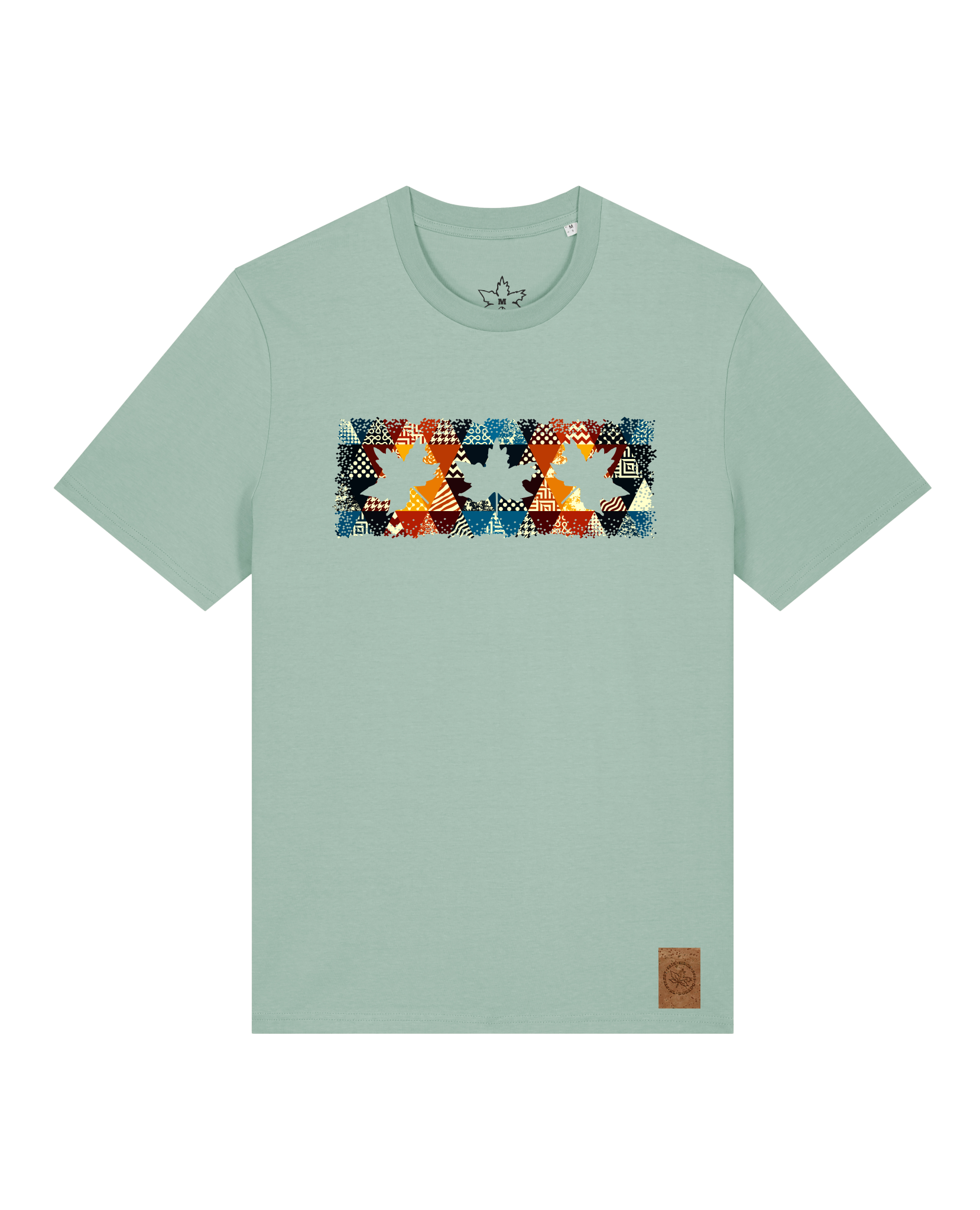 bio-unisex-medium fit-tshirt-t(h)ree leafes drift 6-sttu169-eukalyptus-front