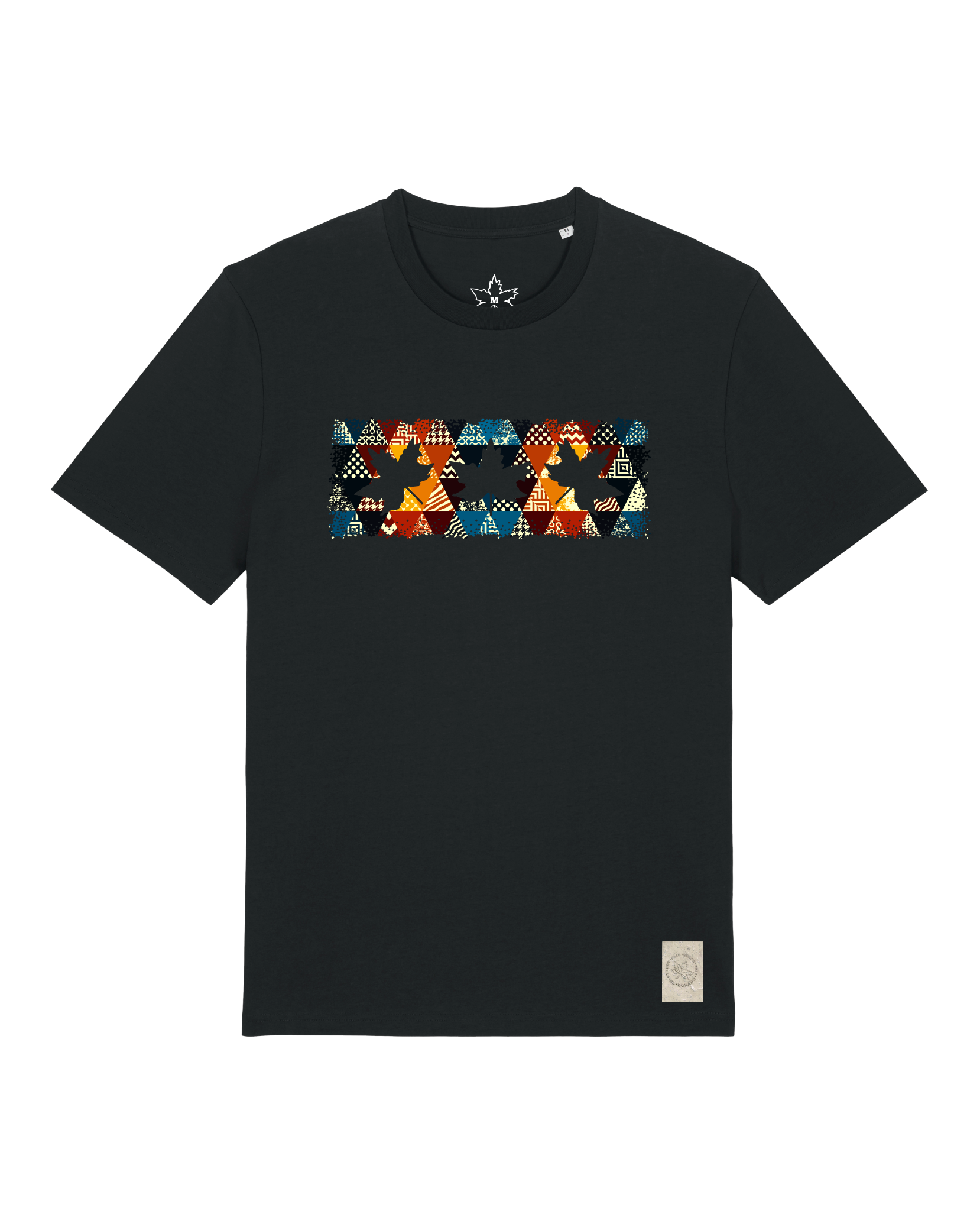 bio-unisex-medium fit-tshirt-t(h)ree leafes drift 6-sttu169-schwarz-front