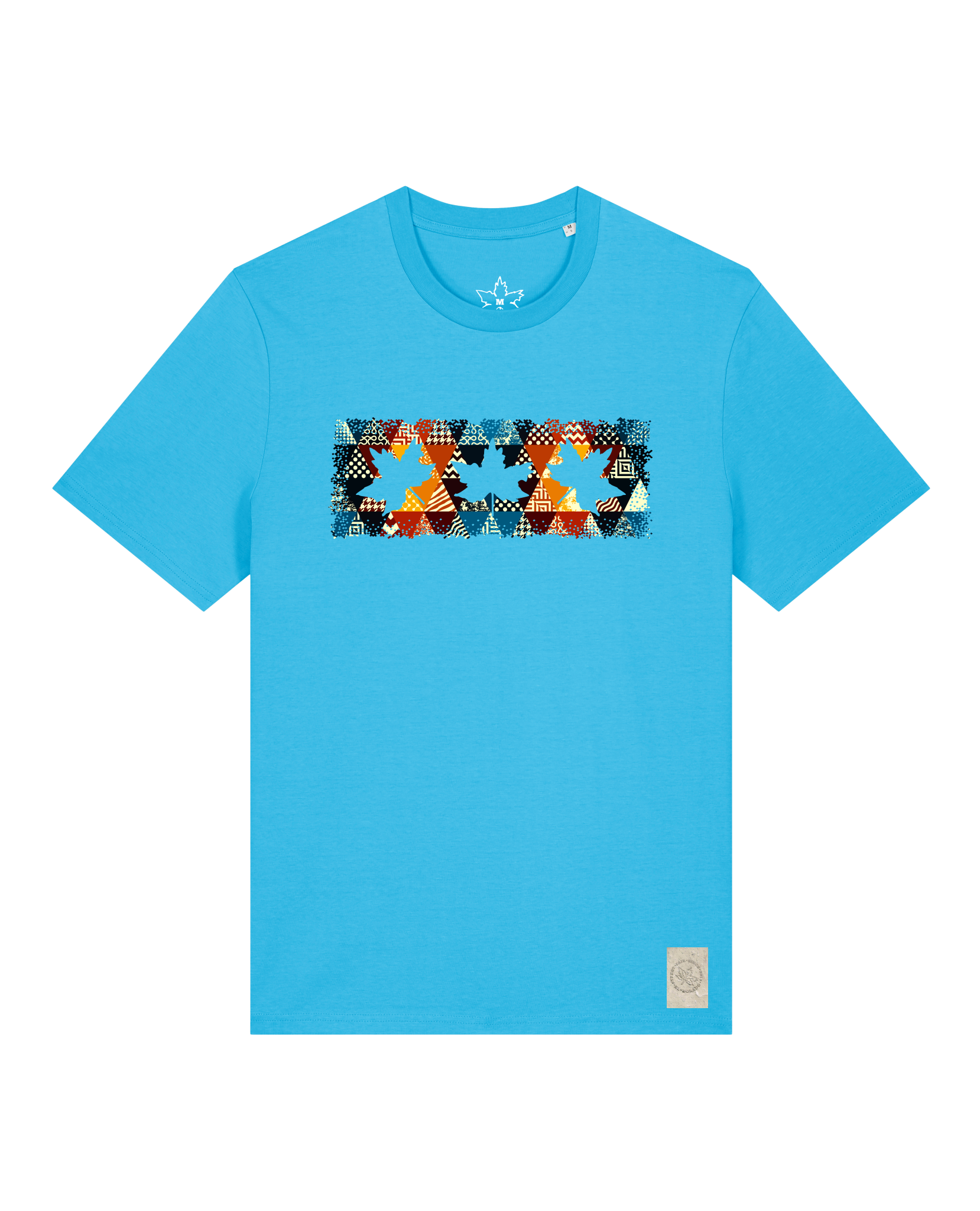 bio-unisex-medium fit-tshirt-t(h)ree leafes drift 6-sttu169-wasserblau-front