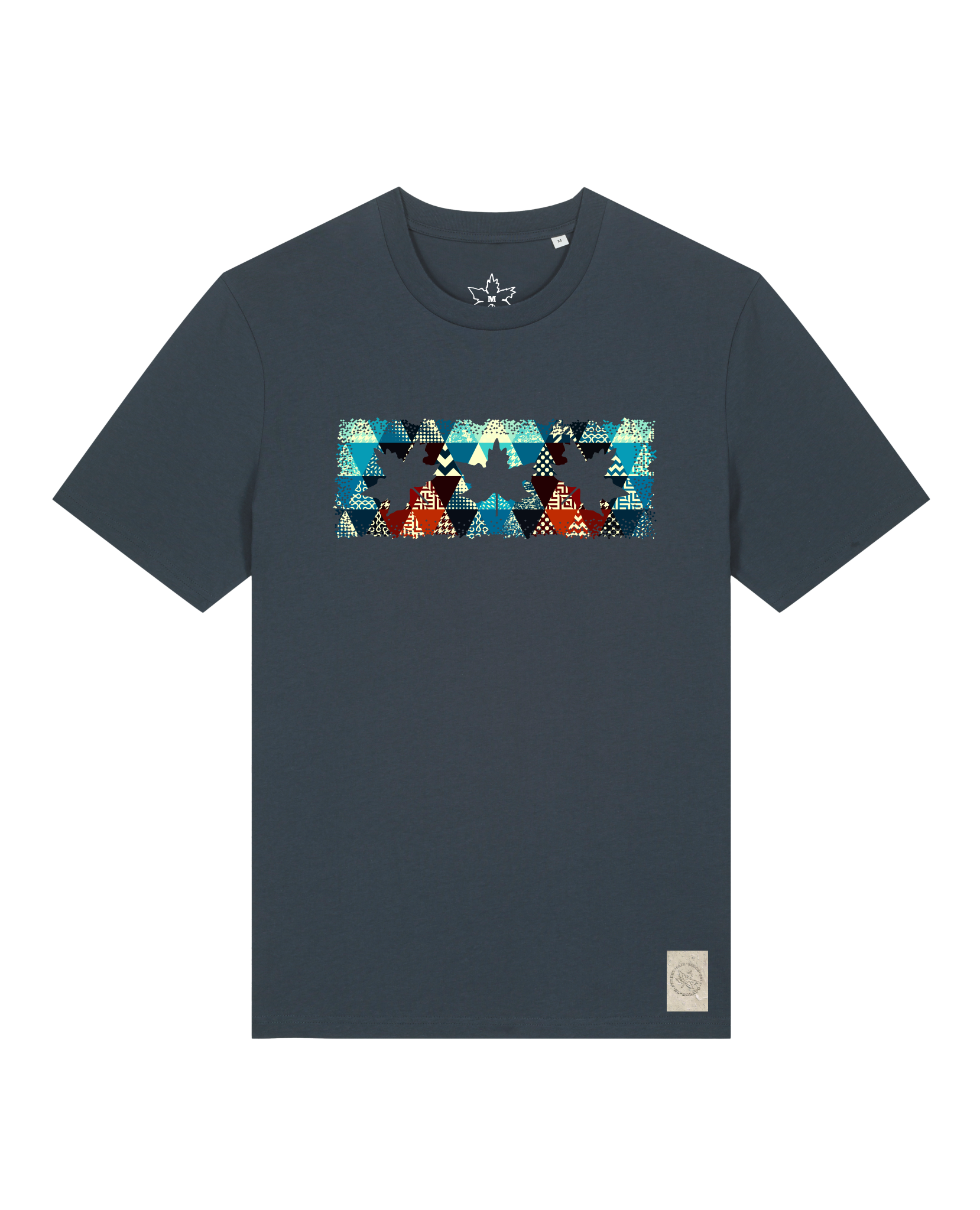 bio-unisex-medium fit-tshirt-t(h)ree leafes drift 7-sttu169-blaubeernacht-front