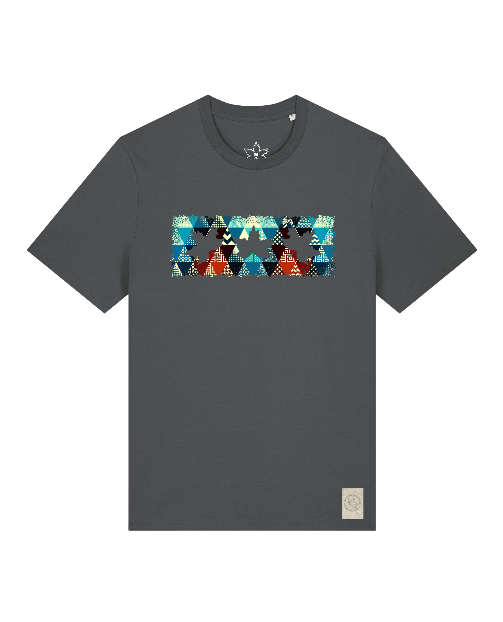 bio-unisex-medium fit-tshirt-t(h)ree leafes drift 7-sttu169-eisen-front