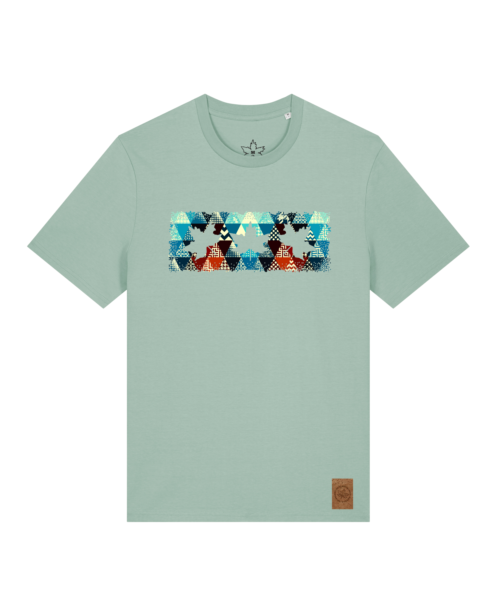 bio-unisex-medium fit-tshirt-t(h)ree leafes drift 7-sttu169-eukalyptus-front