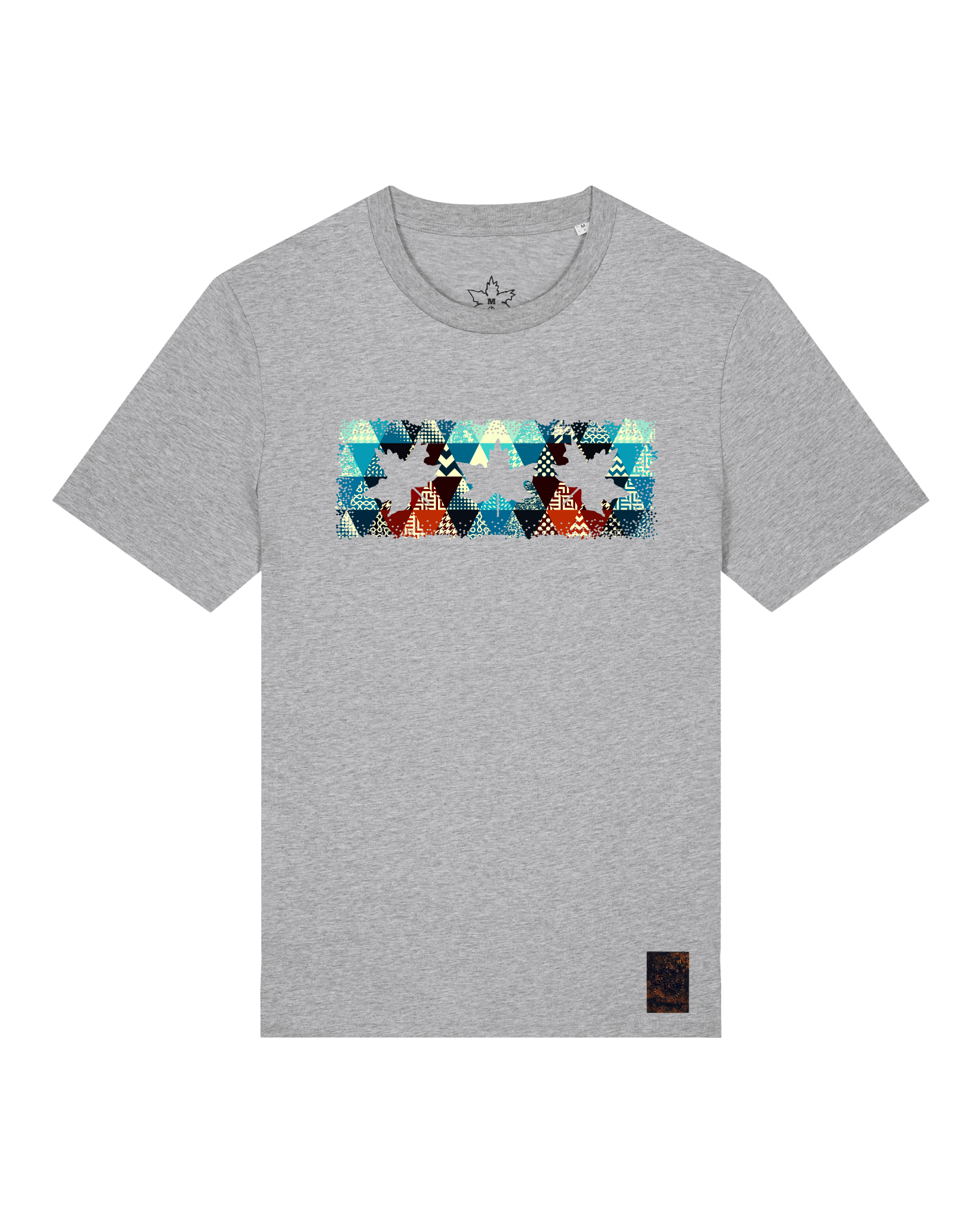 bio-unisex-medium fit-tshirt-t(h)ree leafes drift 7-sttu169-mausgrau-front