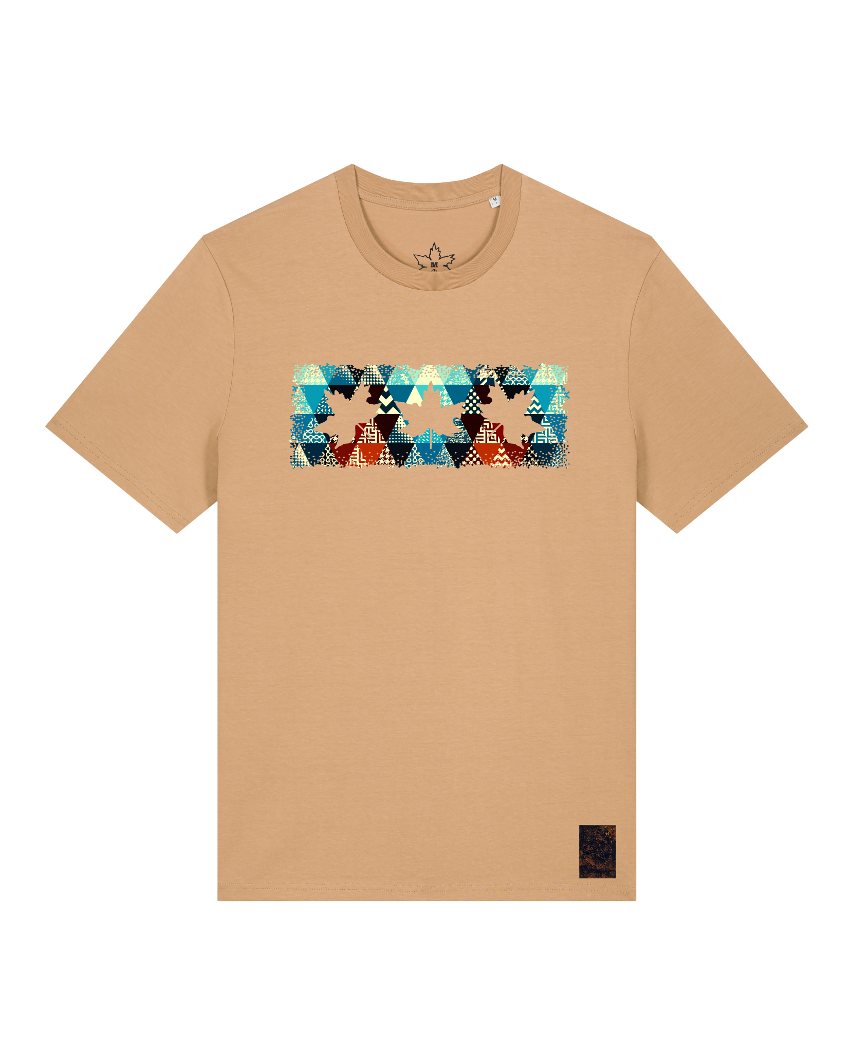 bio-unisex-medium fit-tshirt-t(h)ree leafes drift 7-sttu169-meersand-front