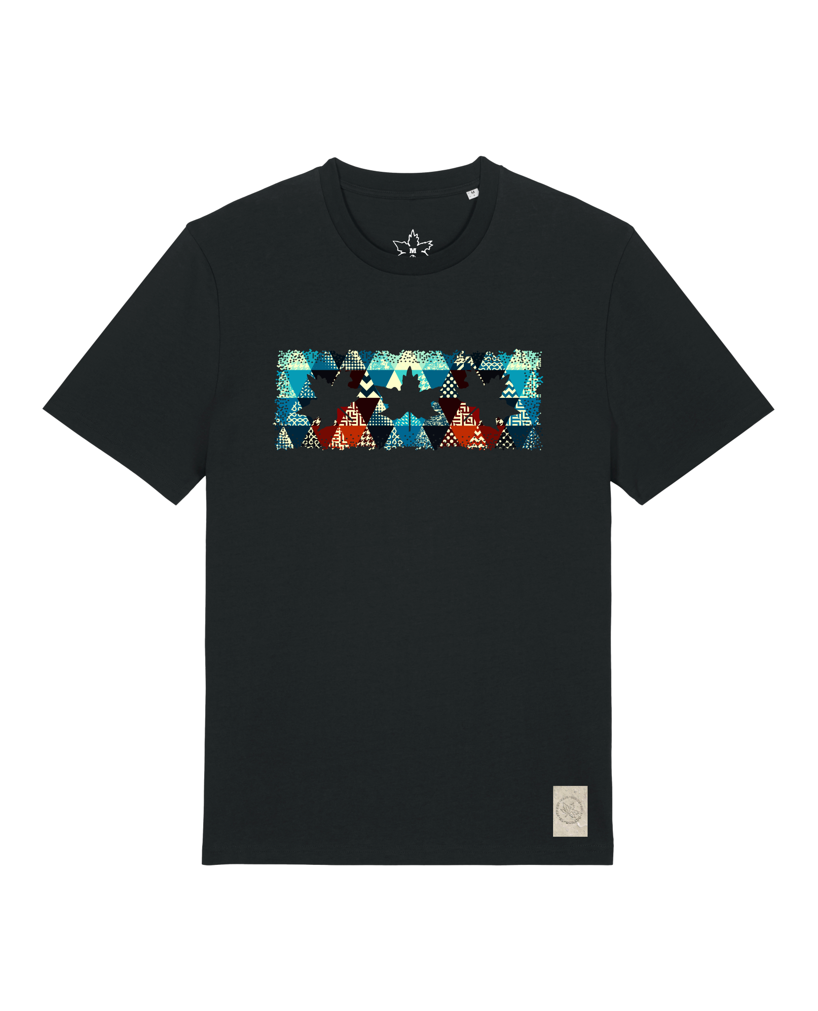 bio-unisex-medium fit-tshirt-t(h)ree leafes drift 7-sttu169-schwarz-front