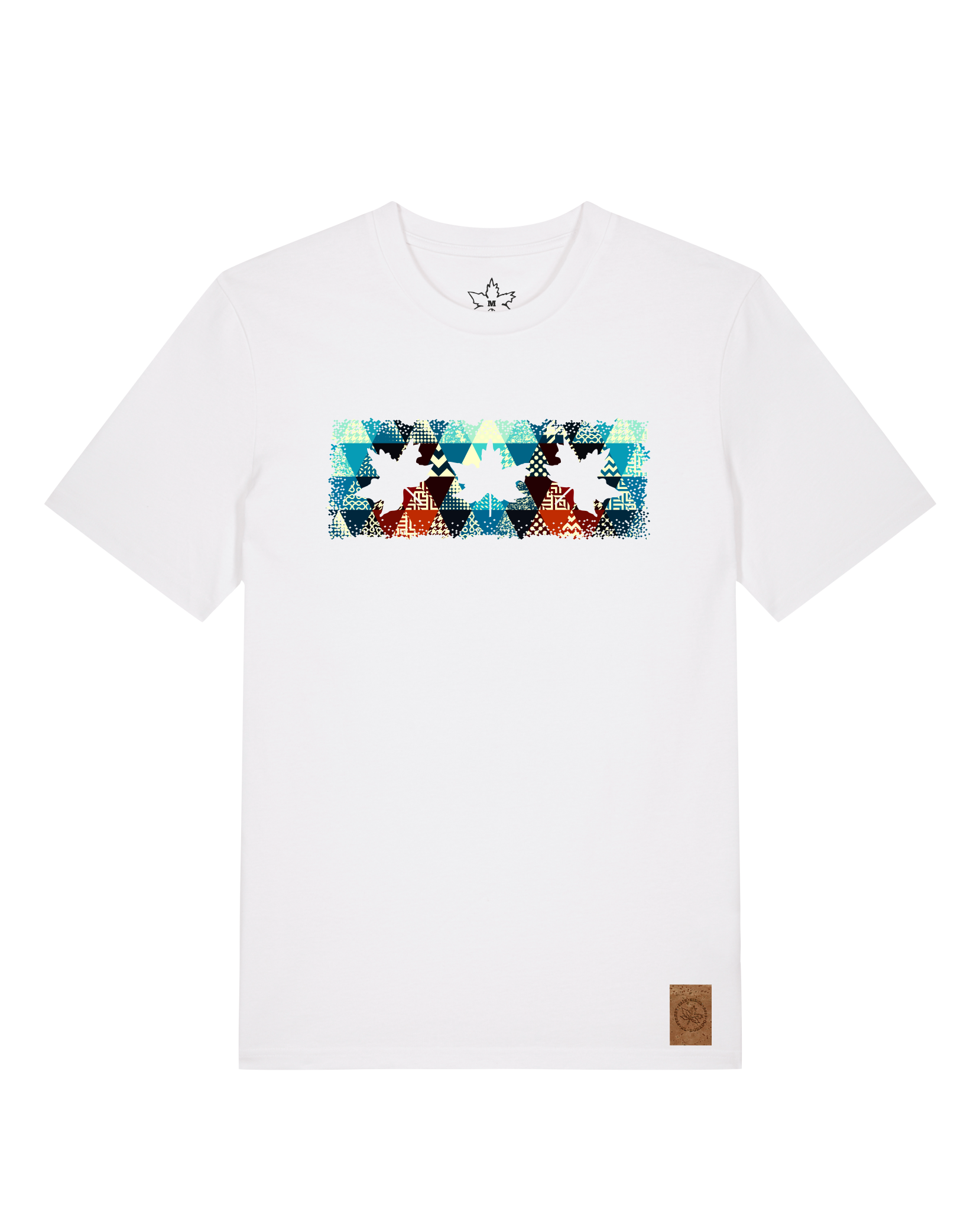 bio-unisex-medium fit-tshirt-t(h)ree leafes drift 7-sttu169-weiß-front