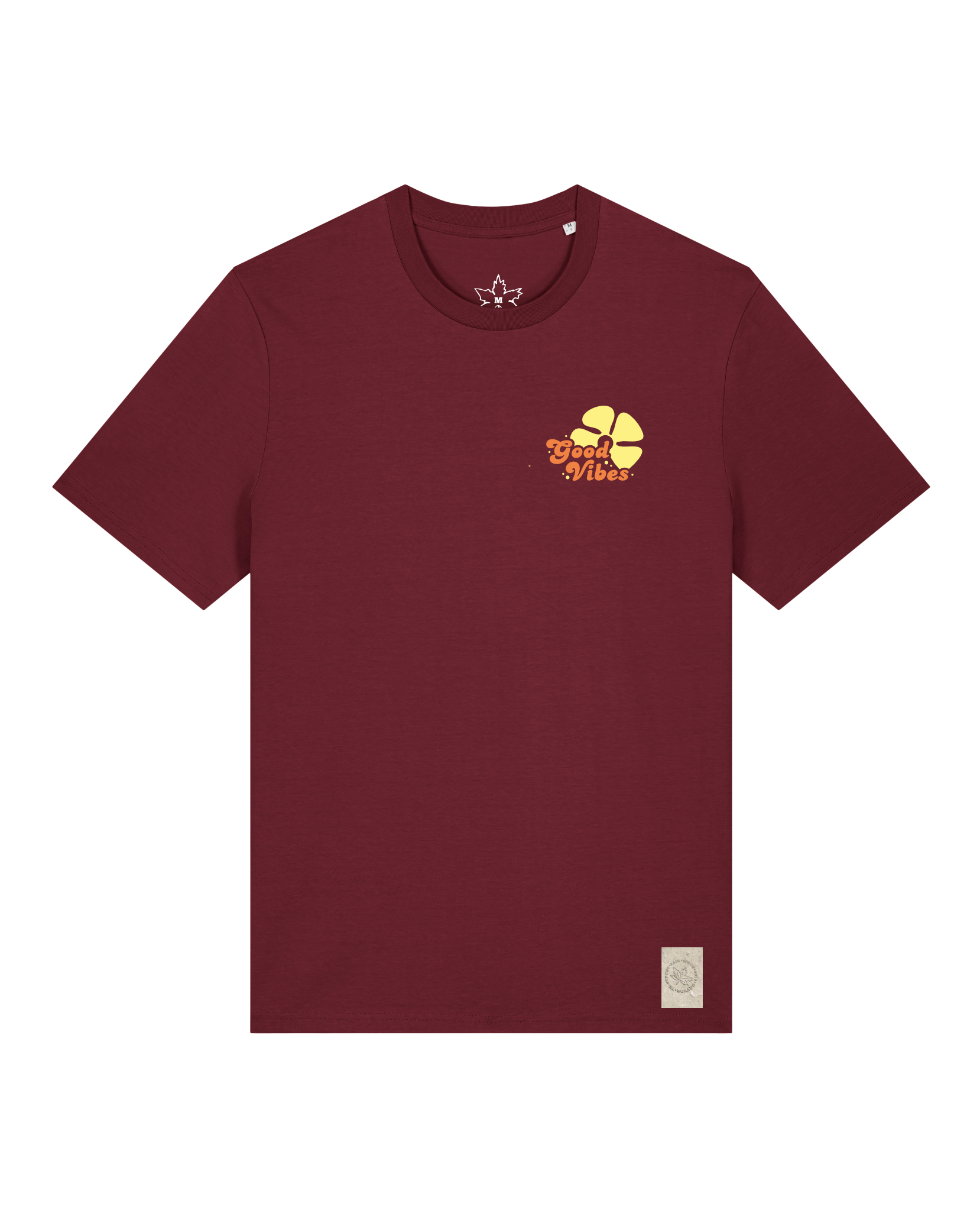 bio-unisex-medium fit-tshirt-travel free (backprint)-sttu169-burgunder rot-front