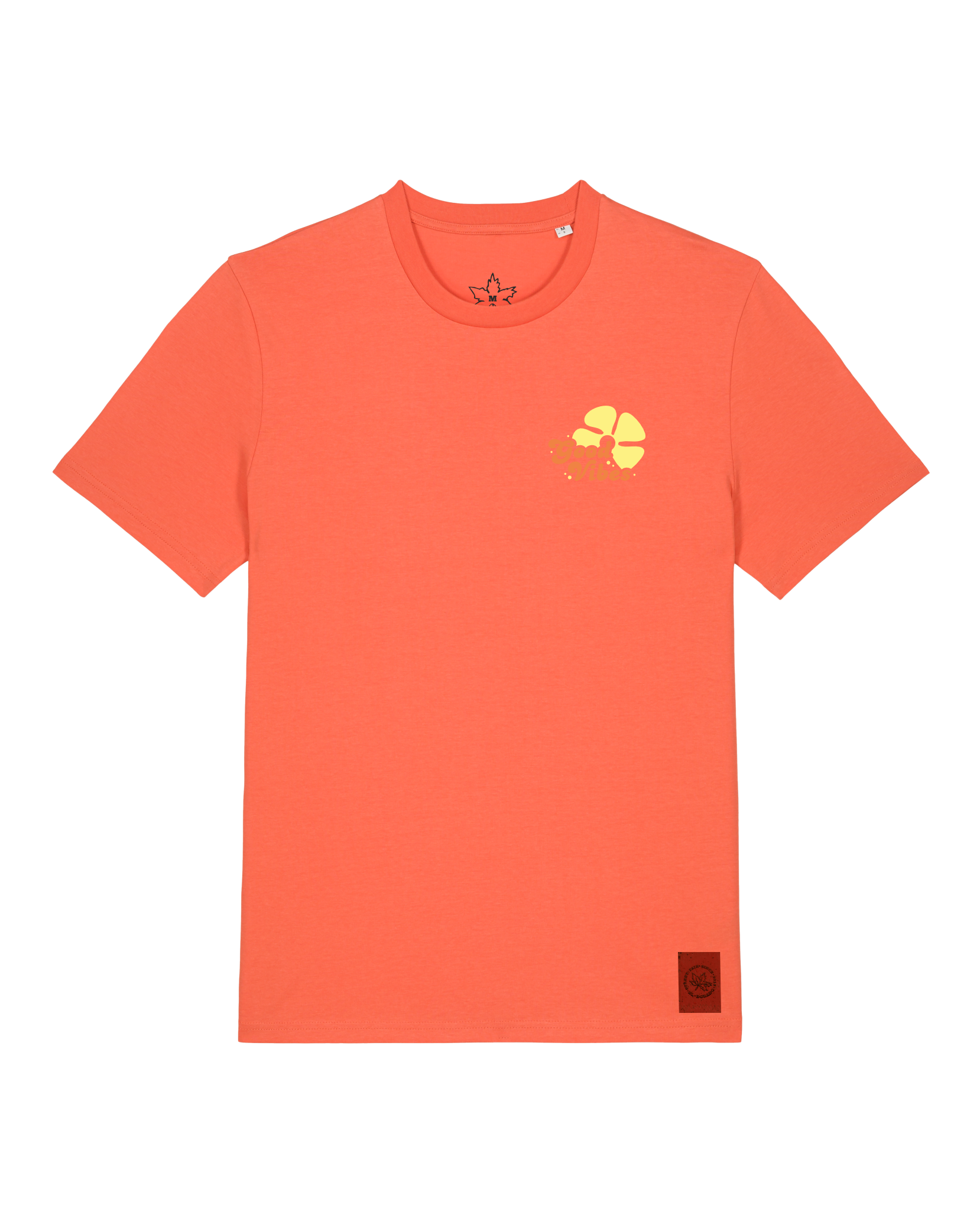 bio-unisex-medium fit-tshirt-travel free (backprint)-sttu169-mandarine-front