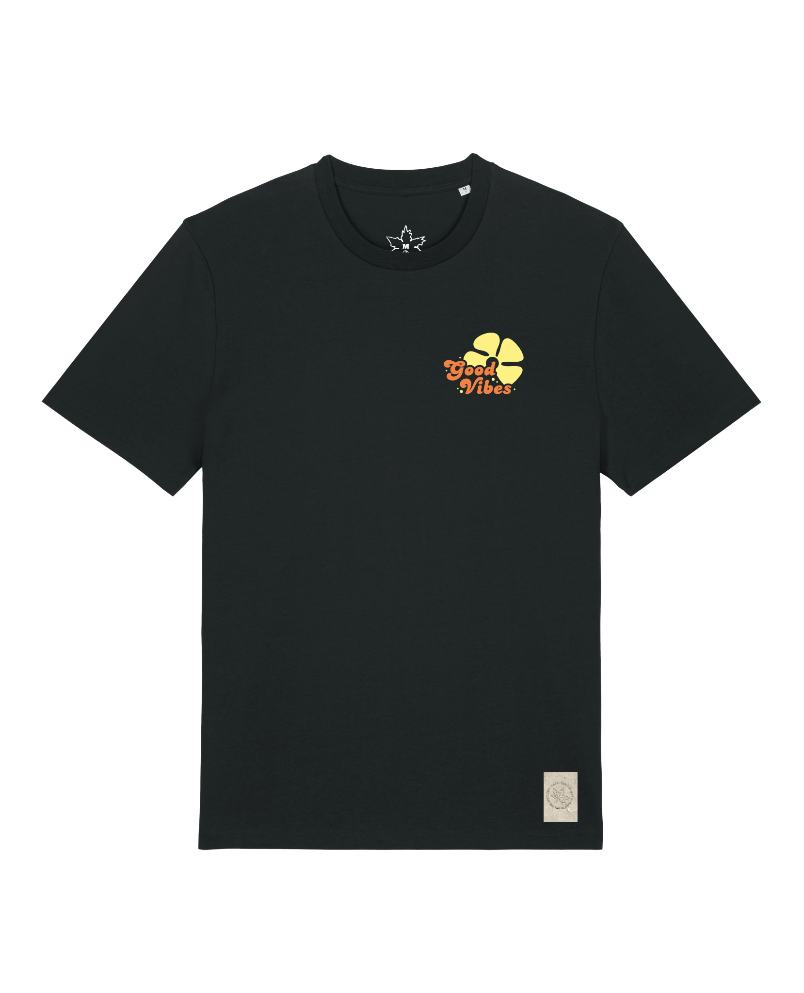 bio-unisex-medium fit-tshirt-travel free (backprint)-sttu169-schwarz-front