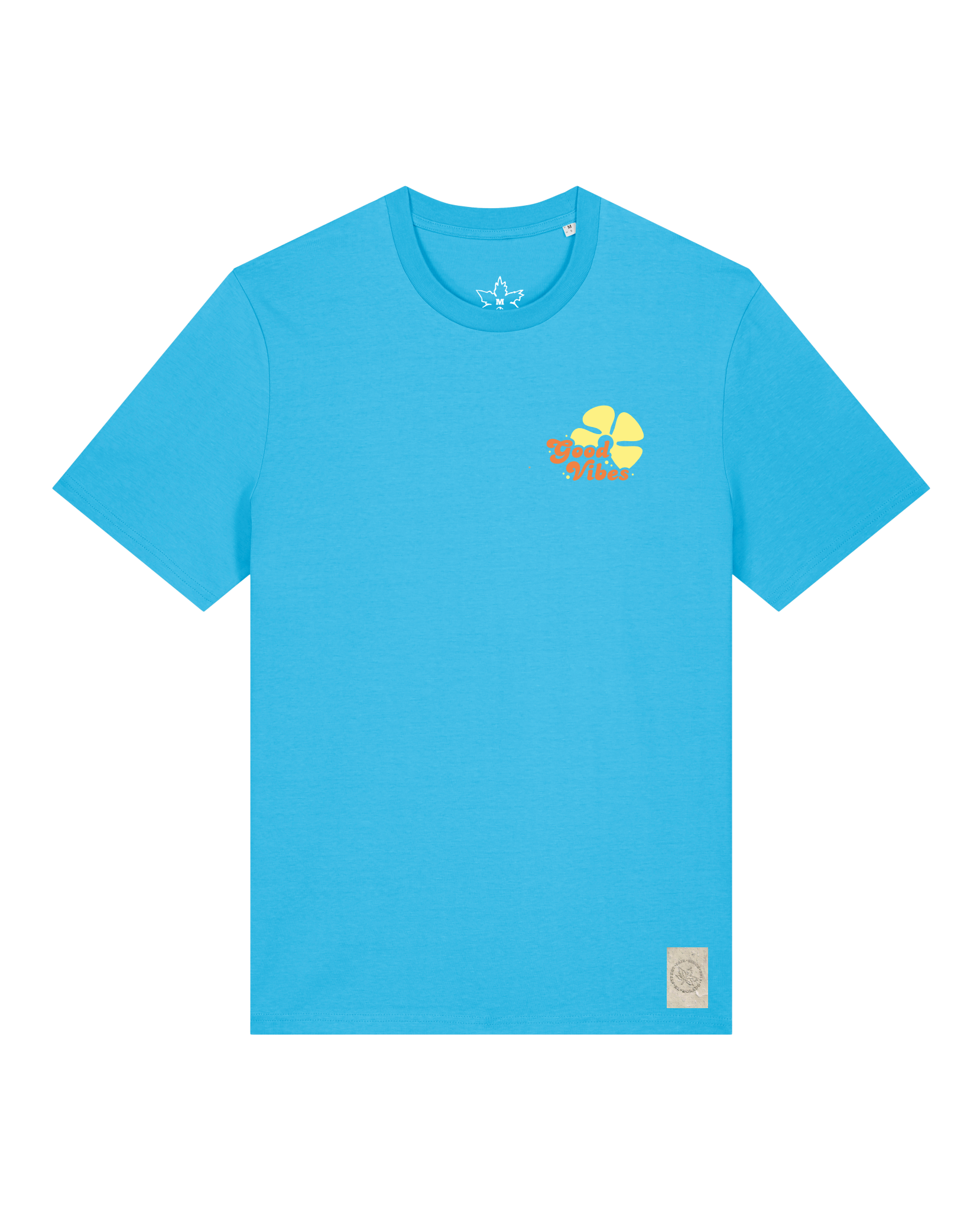 bio-unisex-medium fit-tshirt-travel free (backprint)-sttu169-wasserblau-front