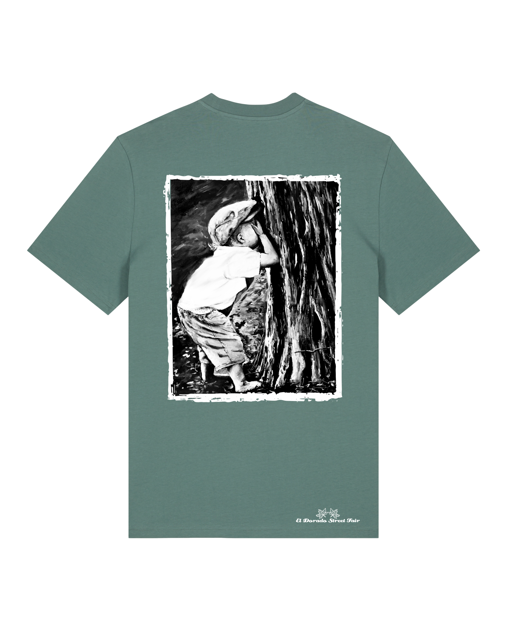 Bio Unisex Medium Fit T-Shirt Verstecken (Backprint)