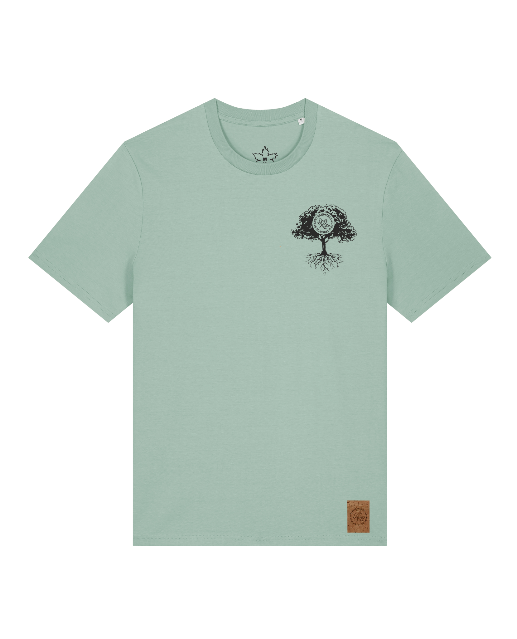 bio-unisex-medium fit-tshirt-verstecken (backprint)-sttu169-eukalyptus-front