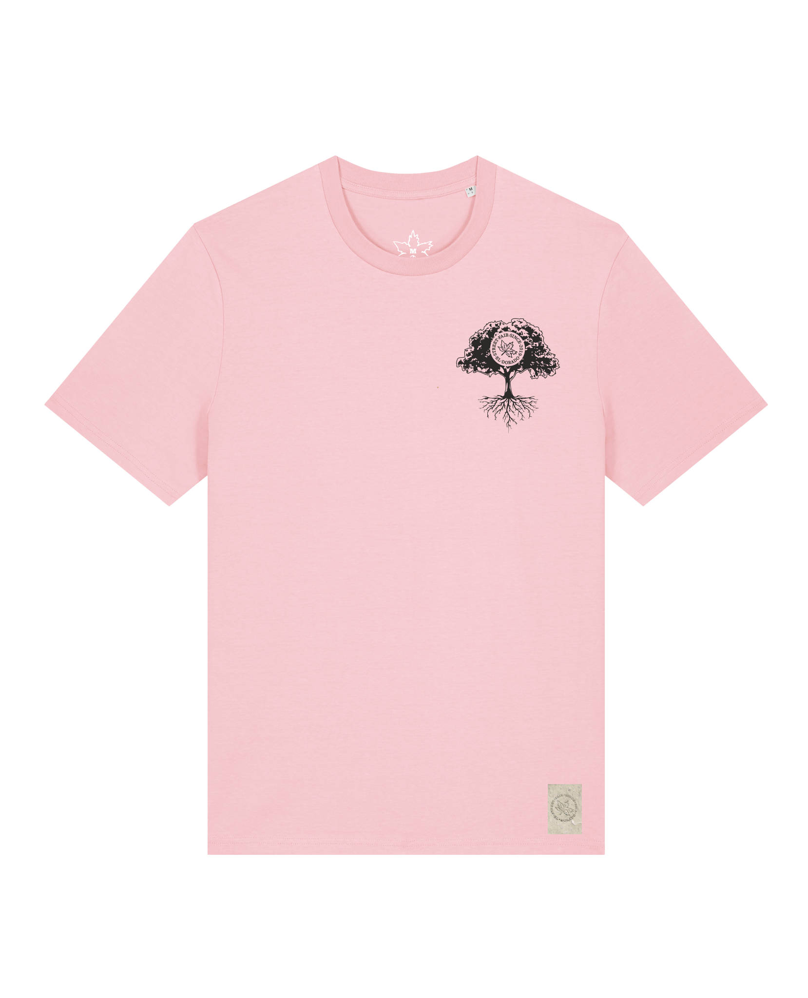 bio-unisex-medium fit-tshirt-verstecken (backprint)-sttu169-flamingo-front