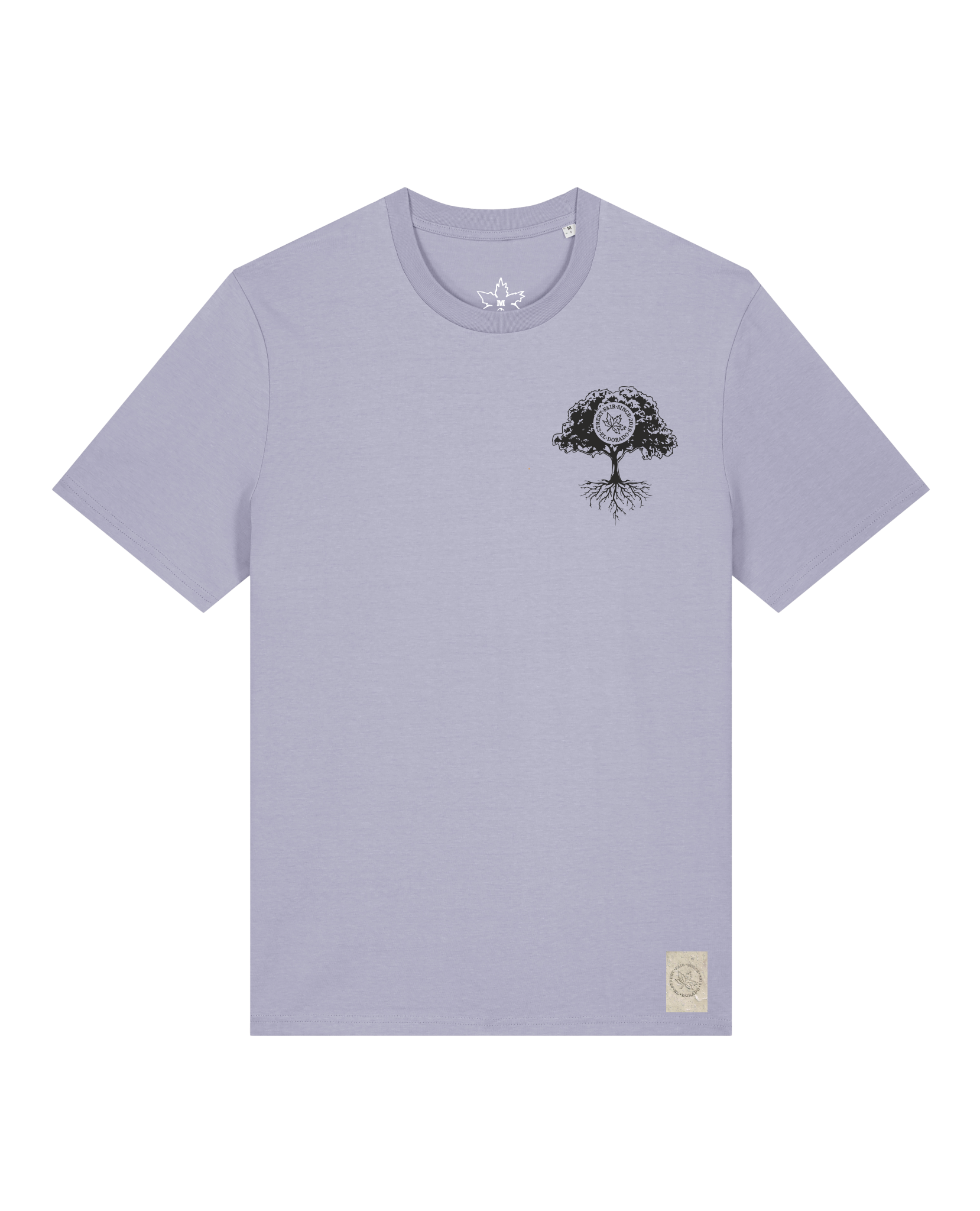 bio-unisex-medium fit-tshirt-verstecken (backprint)-sttu169-lavender-front