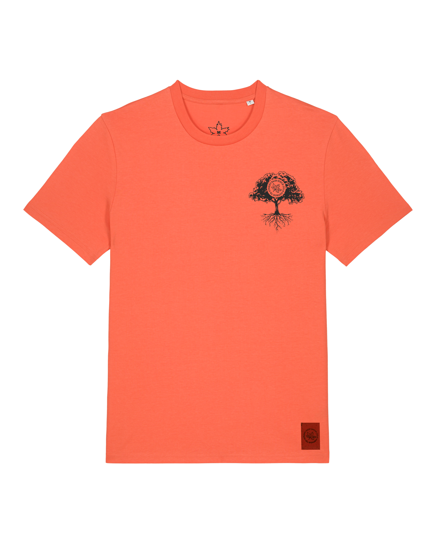 bio-unisex-medium fit-tshirt-verstecken (backprint)-sttu169-mandarine-front