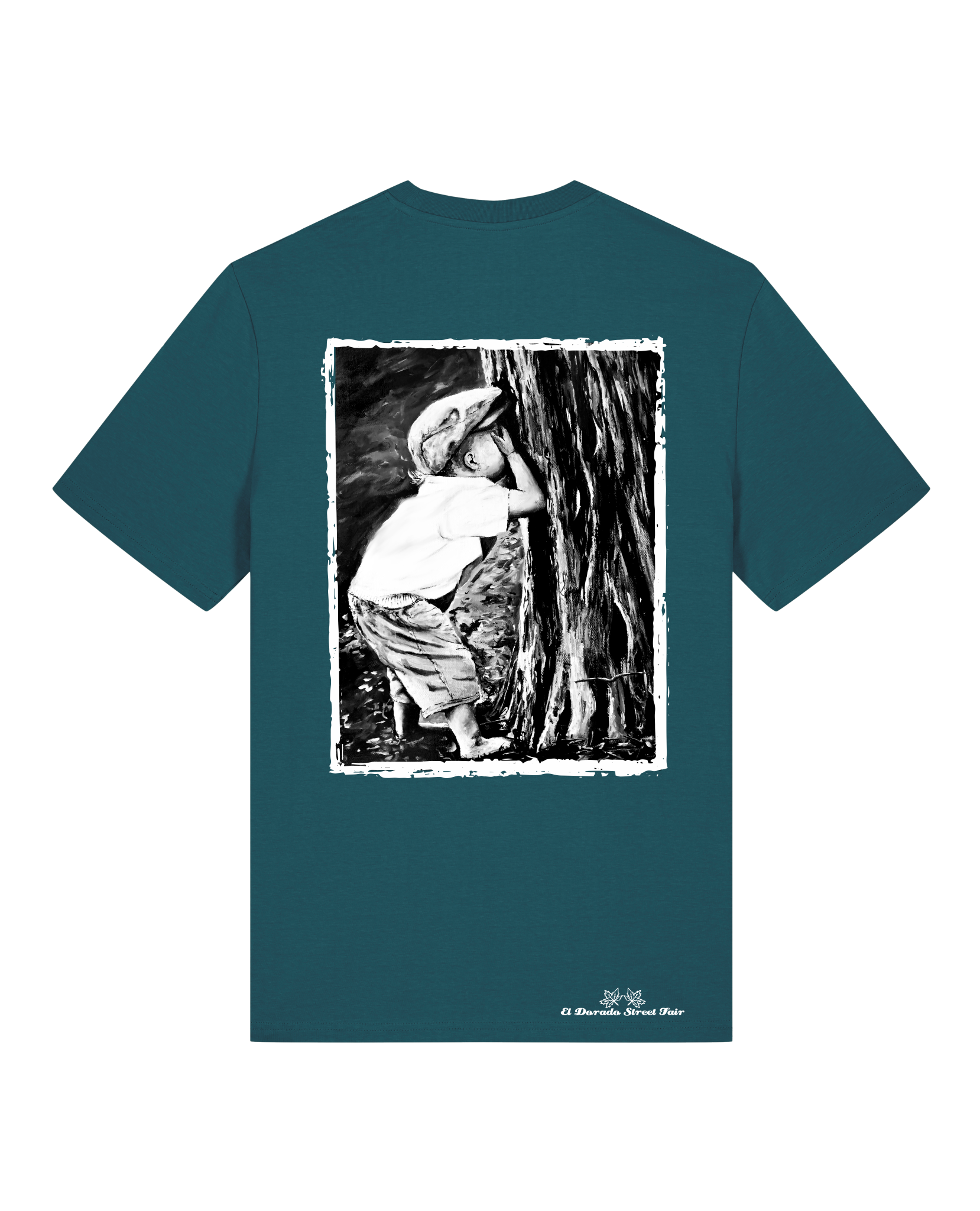 Bio Unisex Medium Fit T-Shirt Verstecken (Backprint)
