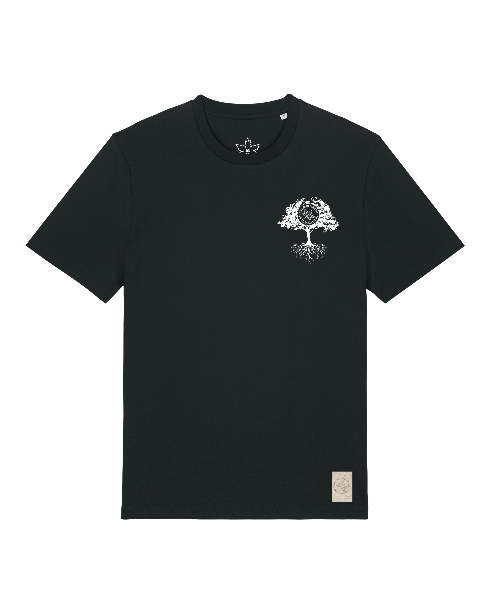 bio-unisex-medium fit-tshirt-verstecken (backprint)-sttu169-schwarz-front