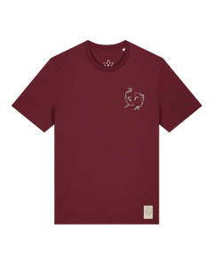 bio-unisex-medium fit-tshirt-wal (backprint)-sttu169-burgunder rot-front