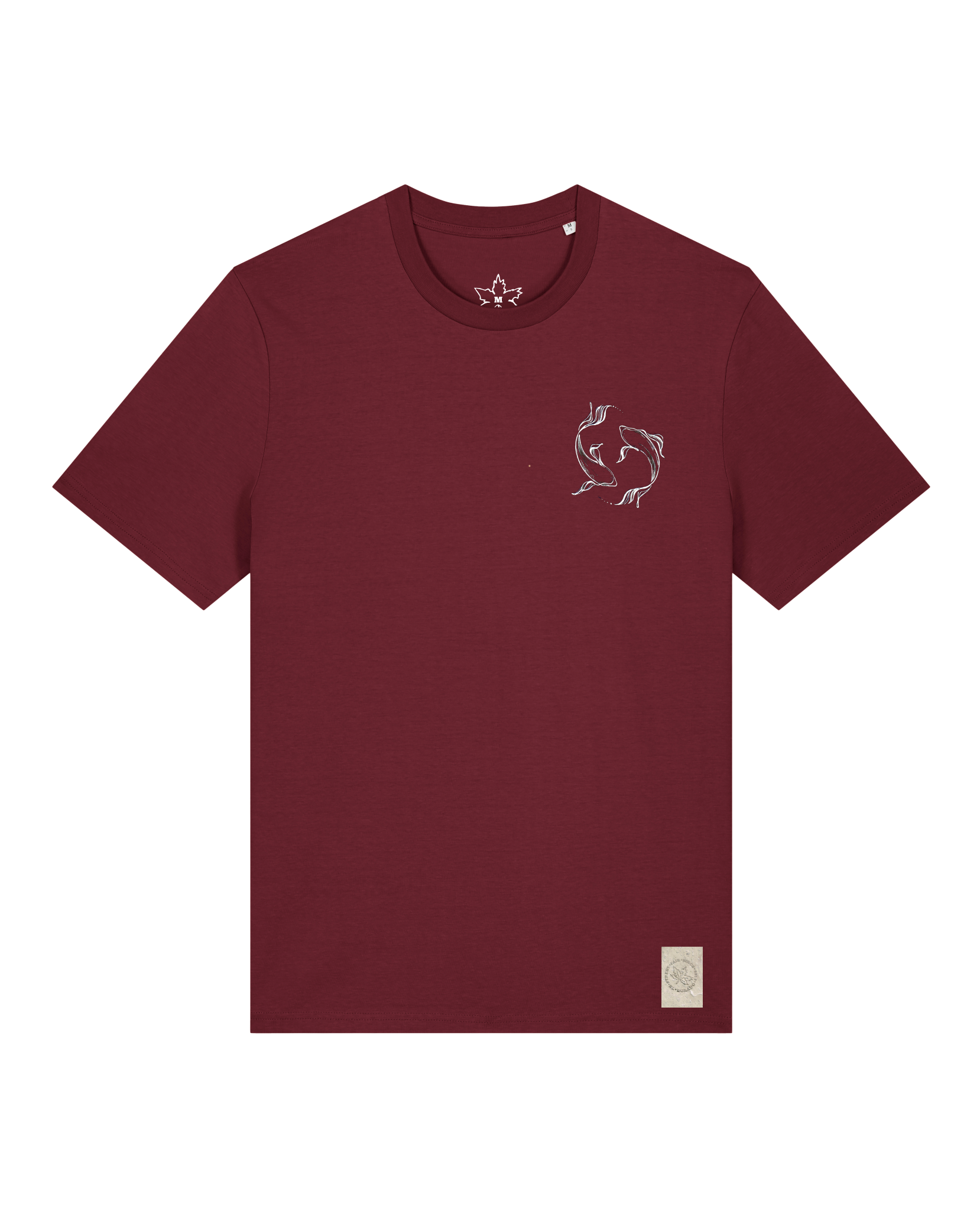 bio-unisex-medium fit-tshirt-wal (backprint)-sttu169-burgunder rot-front