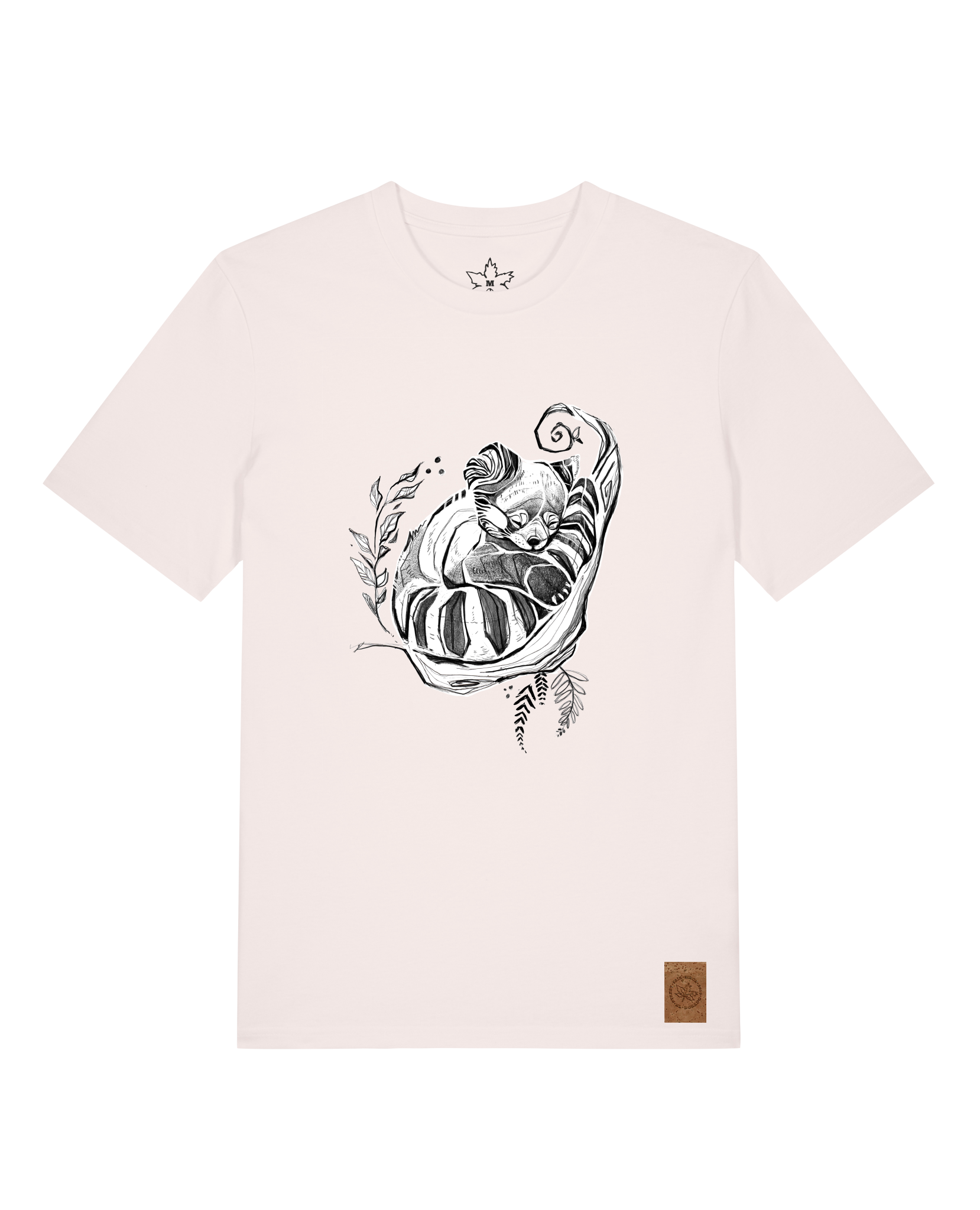 bio-unisex-medium fit-tshirt-waschbärchen-sttu169-baumwollblute-front